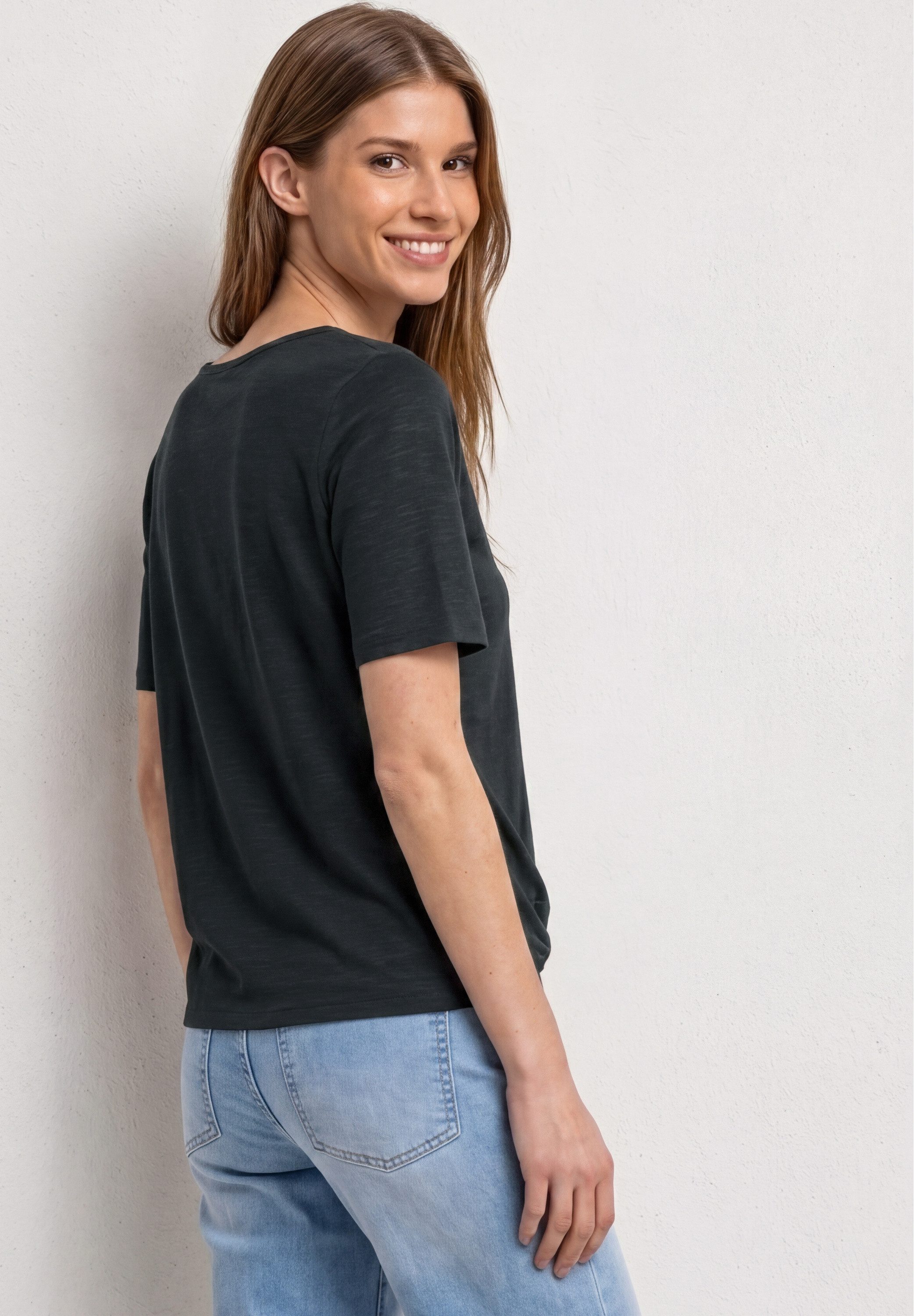 STREET ONE Kurzarmshirt Sommershirt mit Knotendetail – Bild 2 von 5