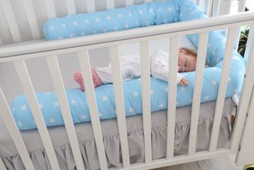 Bettrolle Babybett Nestchen Schlange, Wickeltischumrandung Stars blau, Babymajawelt, Lagerungshilfe im Schlaf, Sitzen, Liegen oder Entspannen. Made in EU