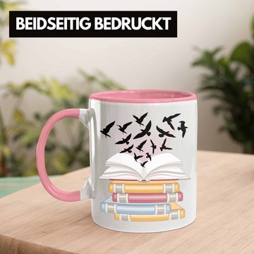 Trendation Tasse Trendation - Bücher Lesen Tasse Geschenk Leseratte Bücherwurm Buch