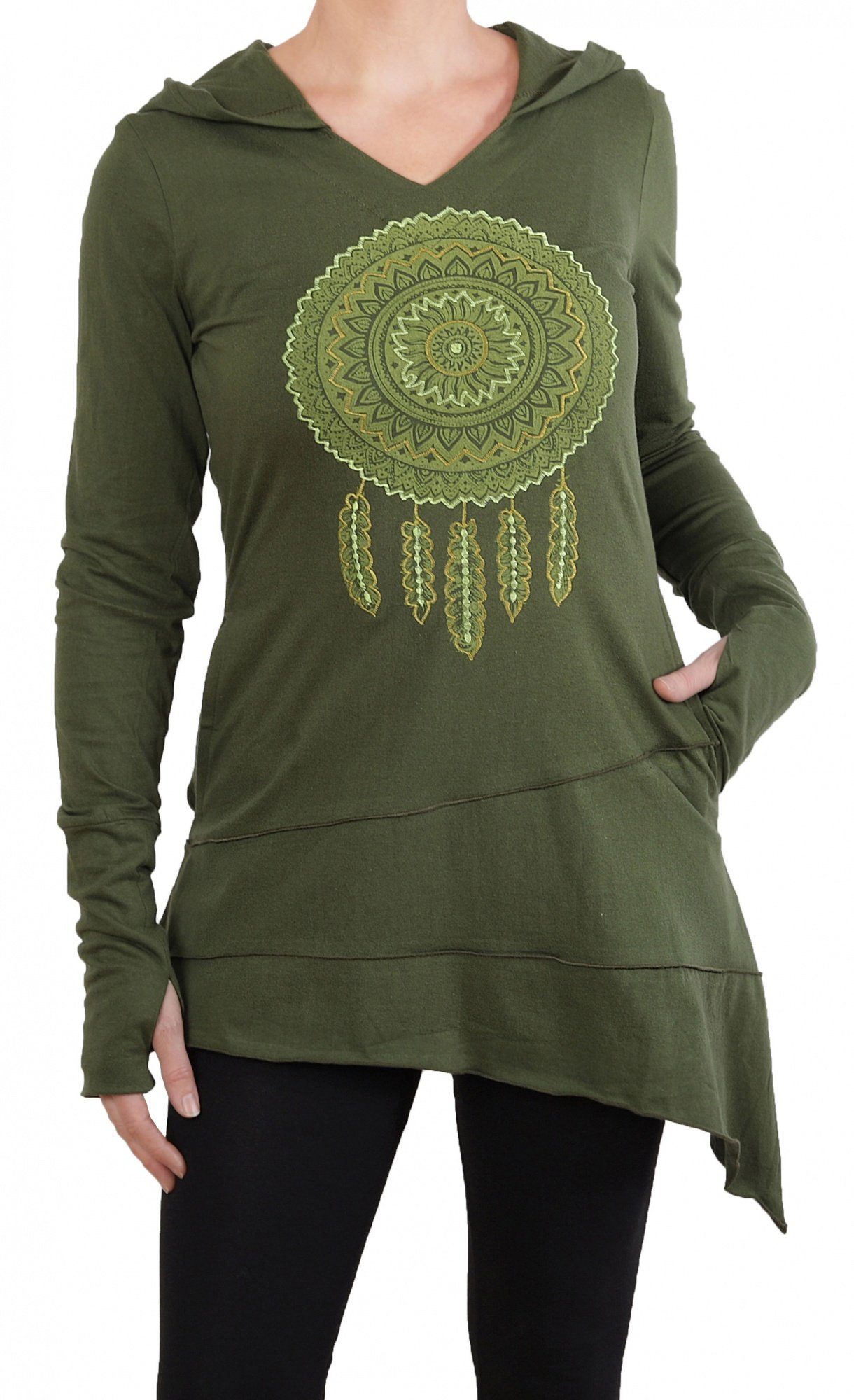 PUREWONDER Tunikashirt Longshirt mit Traumfänger Tunika günstig online kaufen