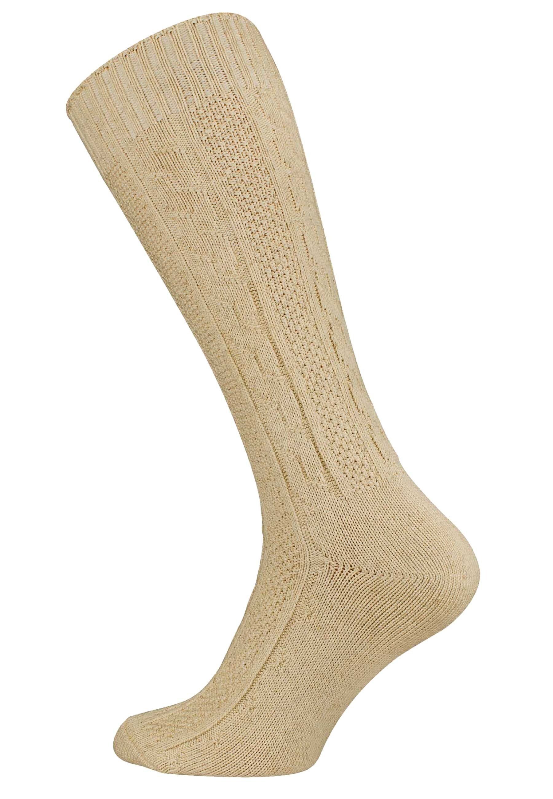 beige Zopfmuster Socken Cotton Prime® mit (2-Paar)