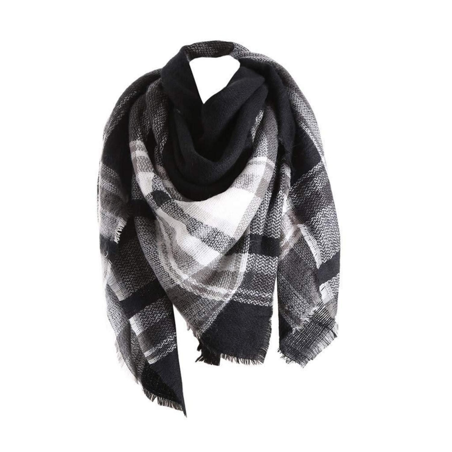 LuxusKollektion Strickschal Schal XXL Karo Warm Strick