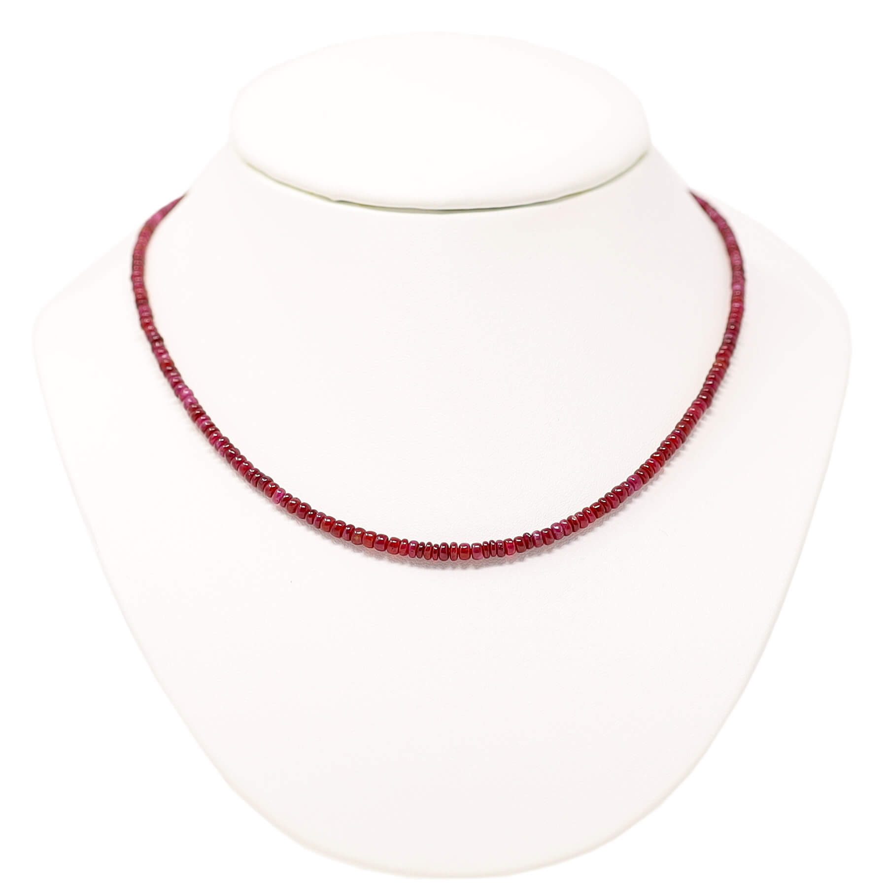 Schmuck Krone Collier Kette Collier aus echtem Rubin, Silber 925