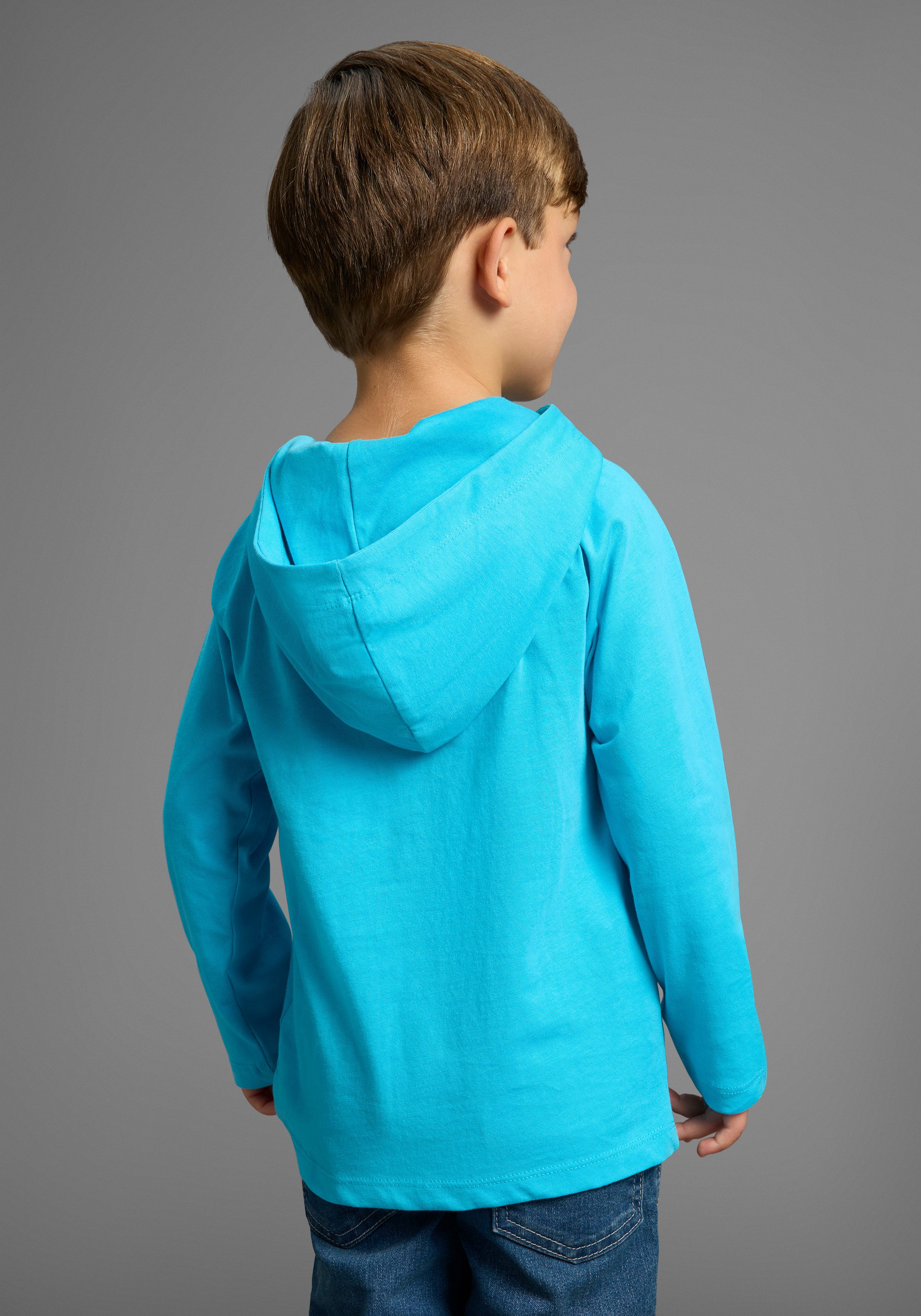KangaROOS Langarmshirt Shirt für kleine Jungen Kapuzenshirt mit Print