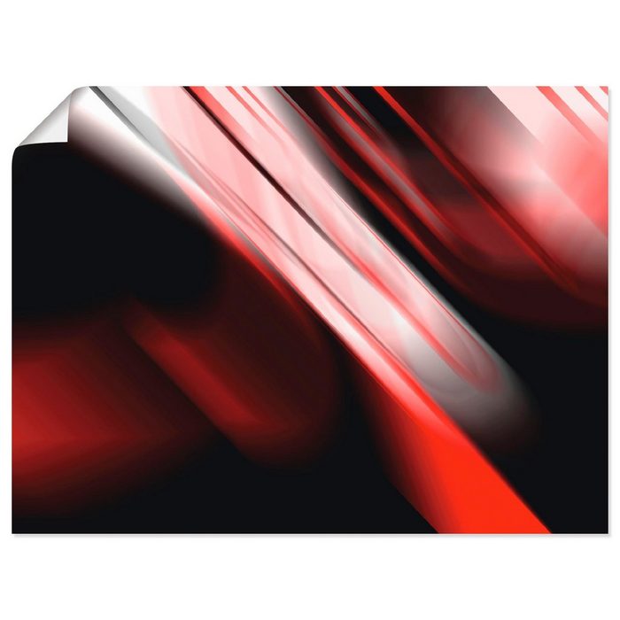 Artland Wandbild Design Rot Gegenstandslos (1 St) als Alubild Leinwandbild Wandaufkleber oder Poster in versch. Größen