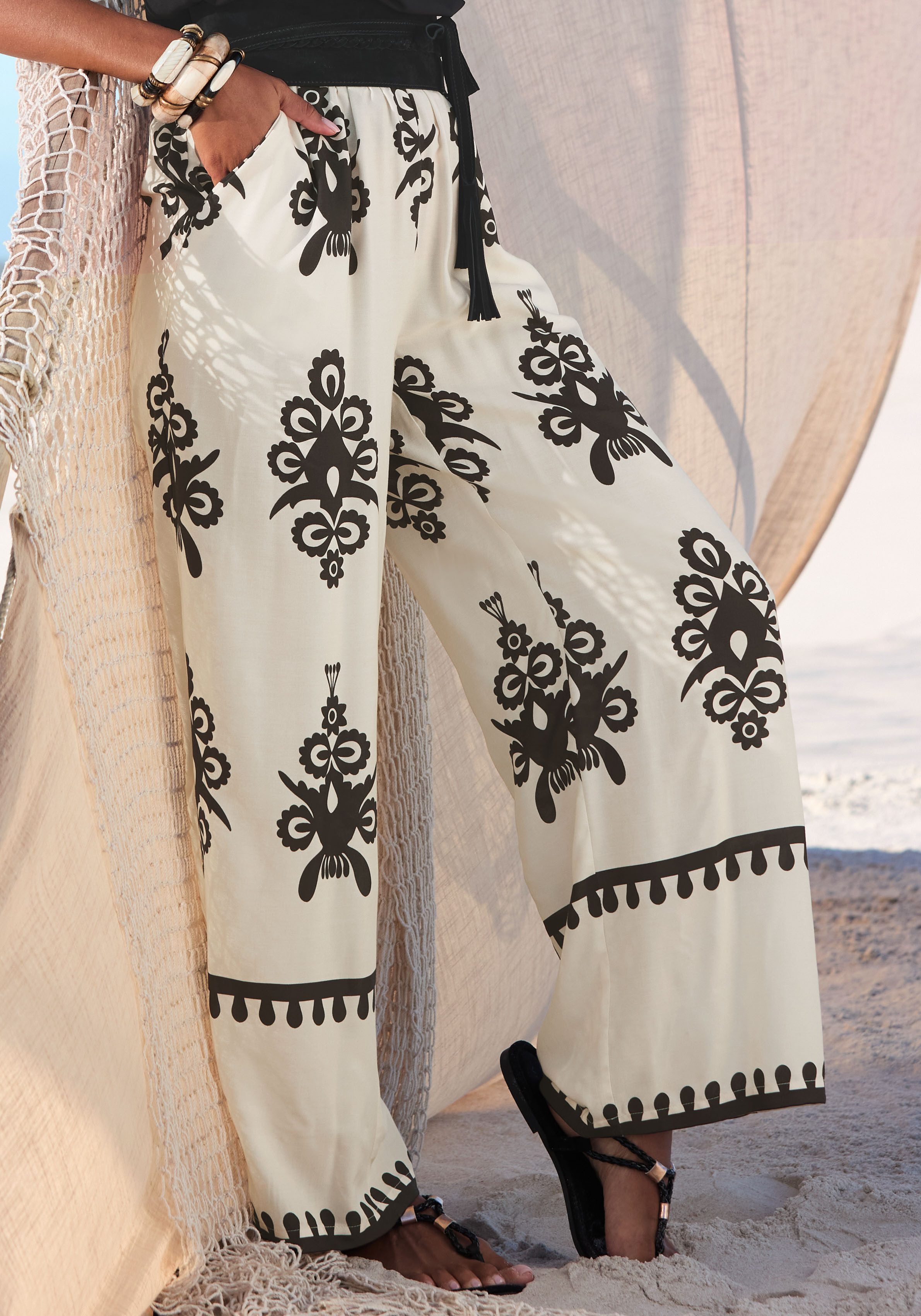 LASCANA Palazzohose mit Ethnoprint, Sommerhose günstig online kaufen