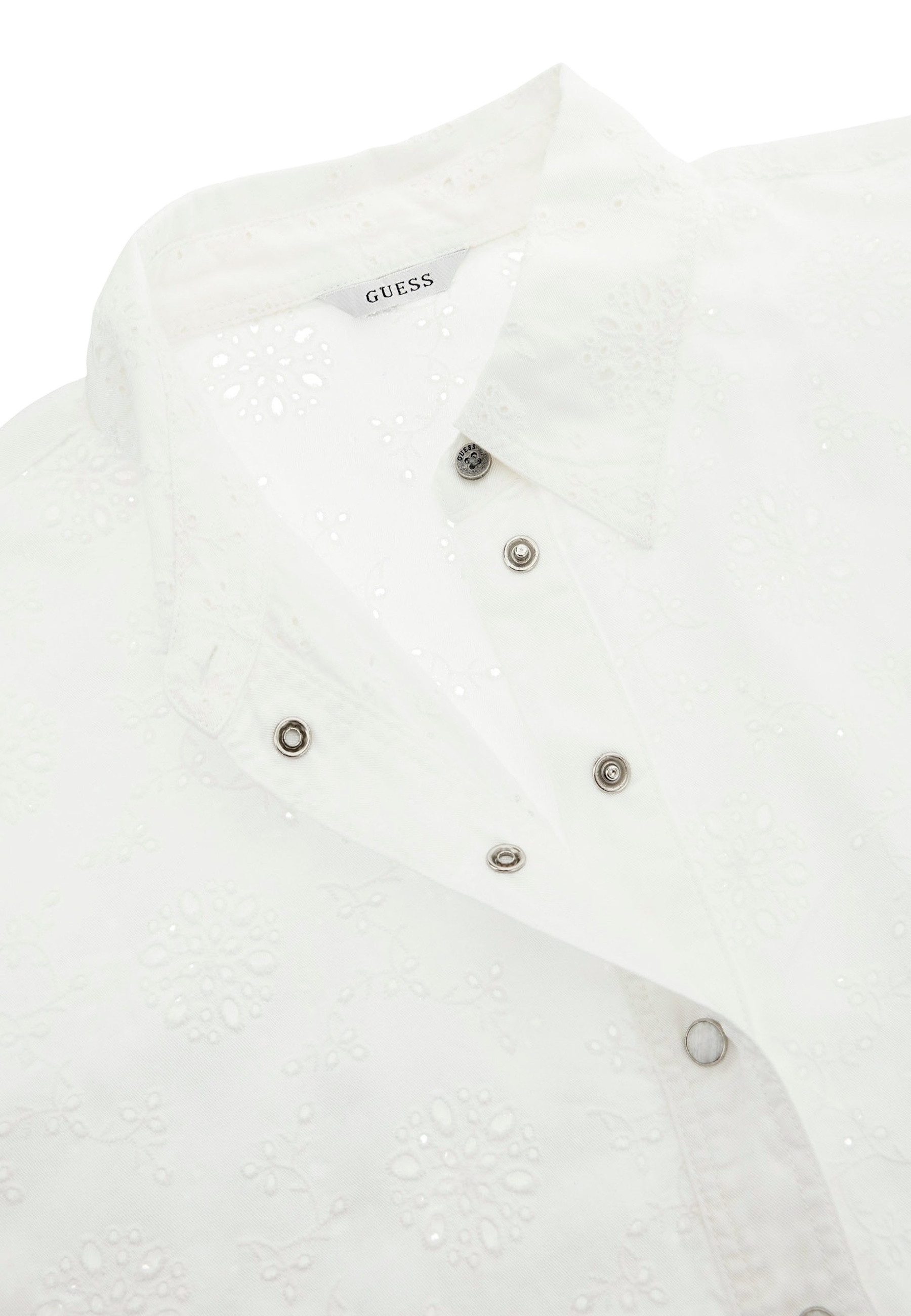 Guess Kurzarmbluse Bluse BRIGITTE EMBRO Langarmbluse (1-tlg)