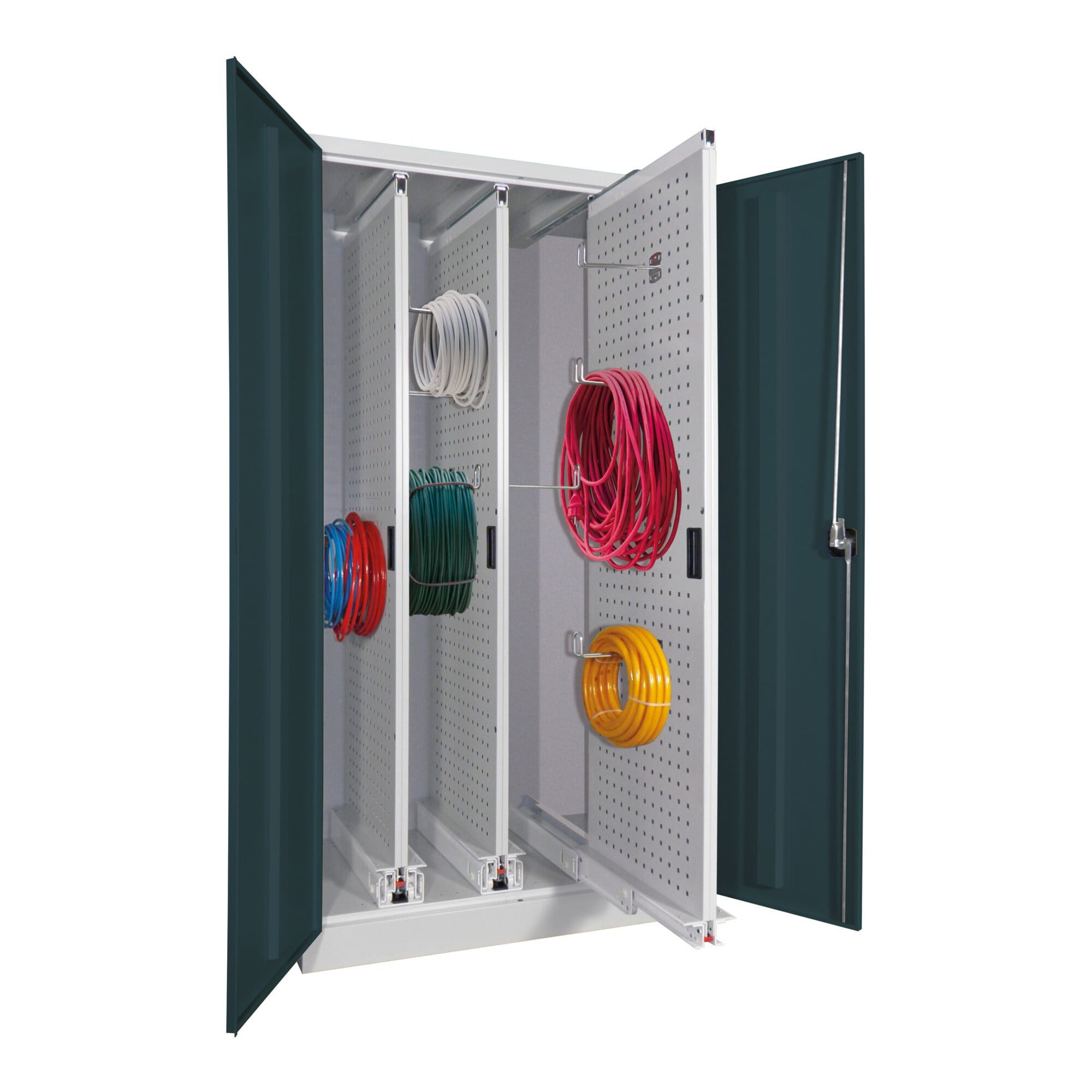 Pavoy Regal Pavoy Stahl-Vertikalauszugsschrank, 1950x1000x600, 3 Auszüge, RAL 7035