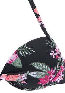 LASCANA Push-Up-Bikini-Top Santini, im floralen Design