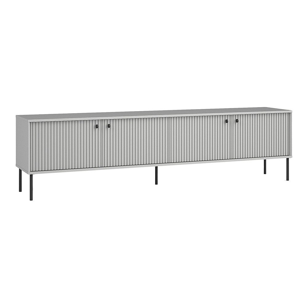 Lomadox Lowboard IPSWICH-166, Fernsehschrank, grau mit gerillter Front, B/H/T ca. 207/54,8/40,5cm