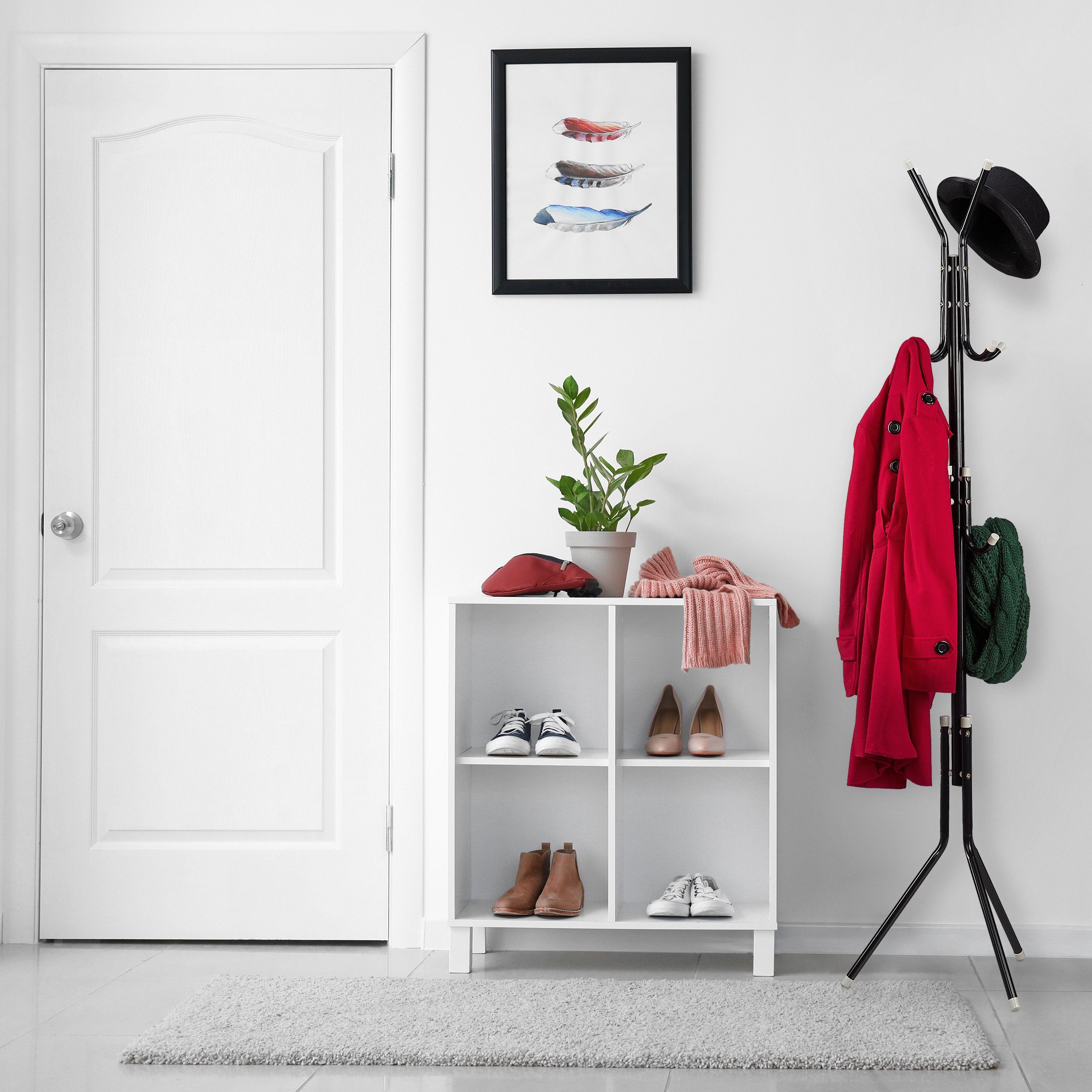 relaxdays Garderobenständer aus Metall in Schwarz günstig online kaufen