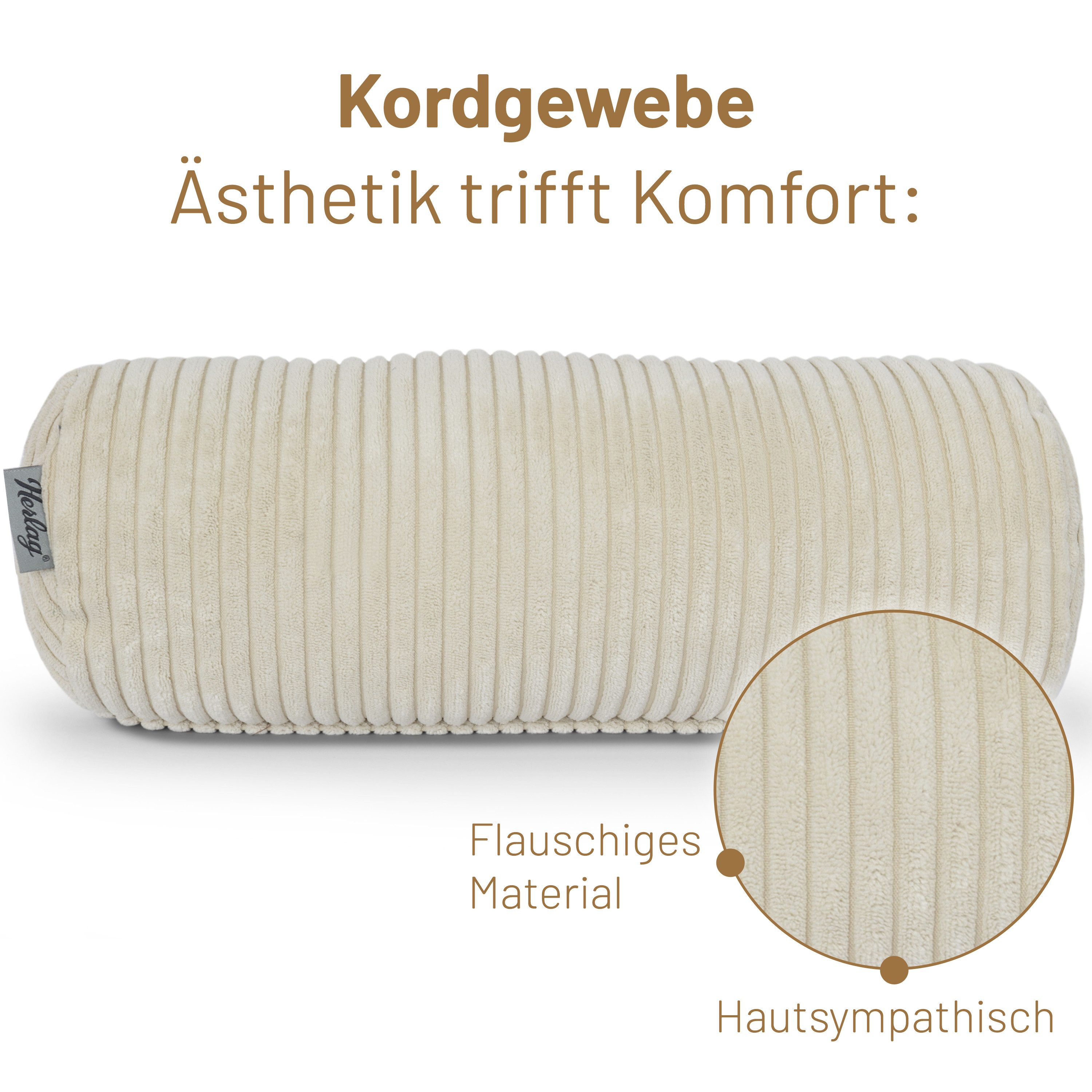 Herlag Nackenrolle Kissenrolle Sofarolle ELLA, 65x20cm oder 40x15cm, 9 Farben, Wohnzimmer, Schlafzimmer – Bild 2 von 5