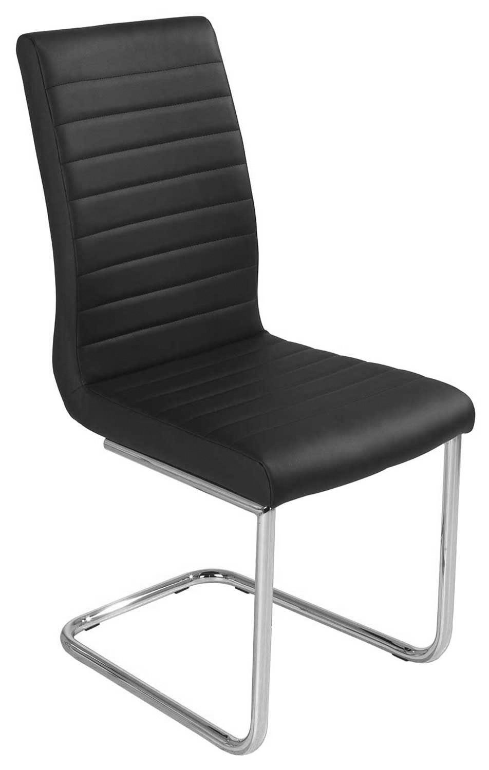 Freischwinger Schwingstuhl, Schwarz, Webstoff, Metallgestell