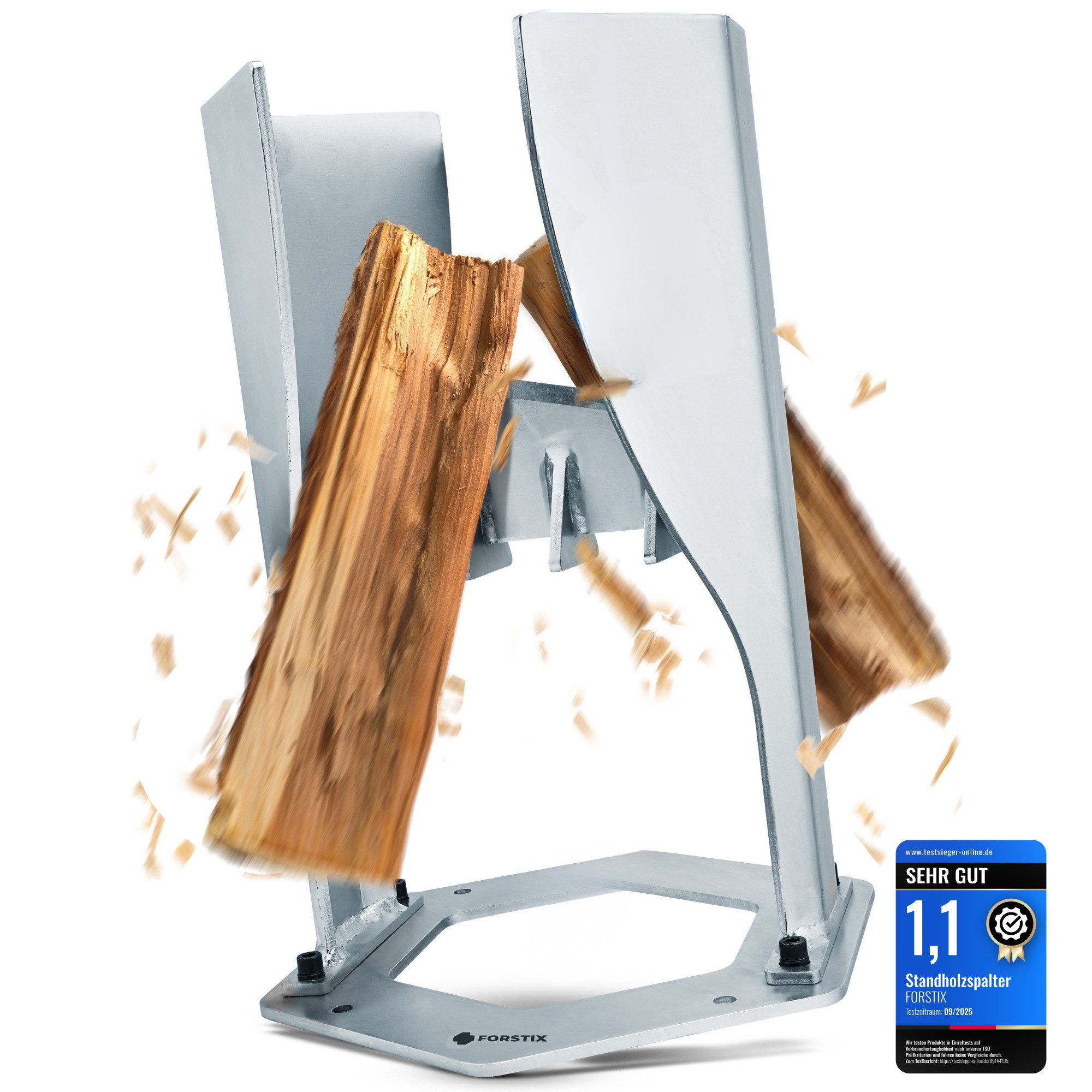 FORSTIX® Holzspalter manuell [stehend] mechanischer Brenn- & Anzündholzspalter, Spaltgutdurchmesser bis 22 cm, (Einzelartikel), Kaltverzinkter Stahl, Höhe: 45cm