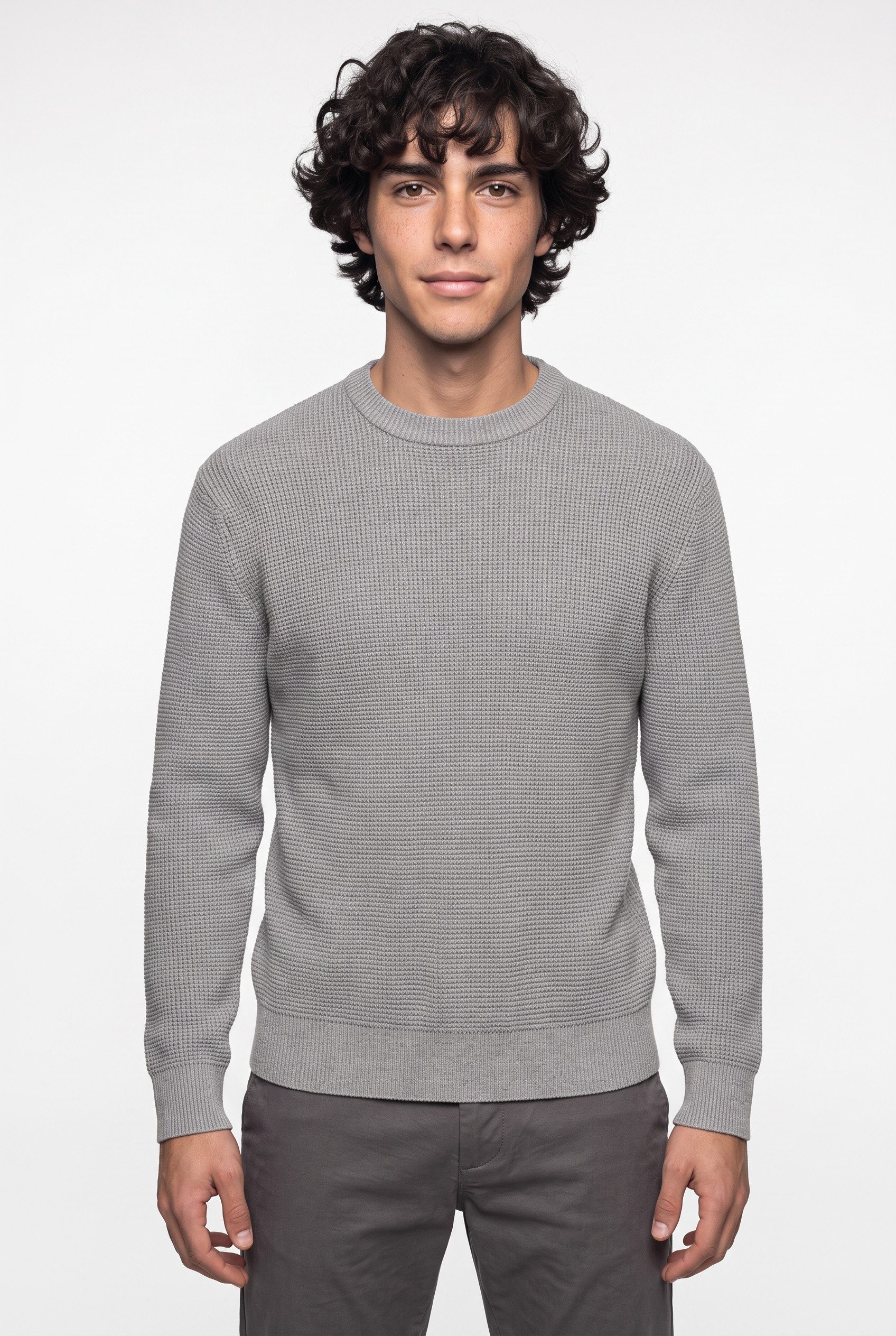 ONLY & SONS Rundhalspullover ONSMARIUS LS WAFFLE CREW REG OTL Baumwollmischung, regular fit