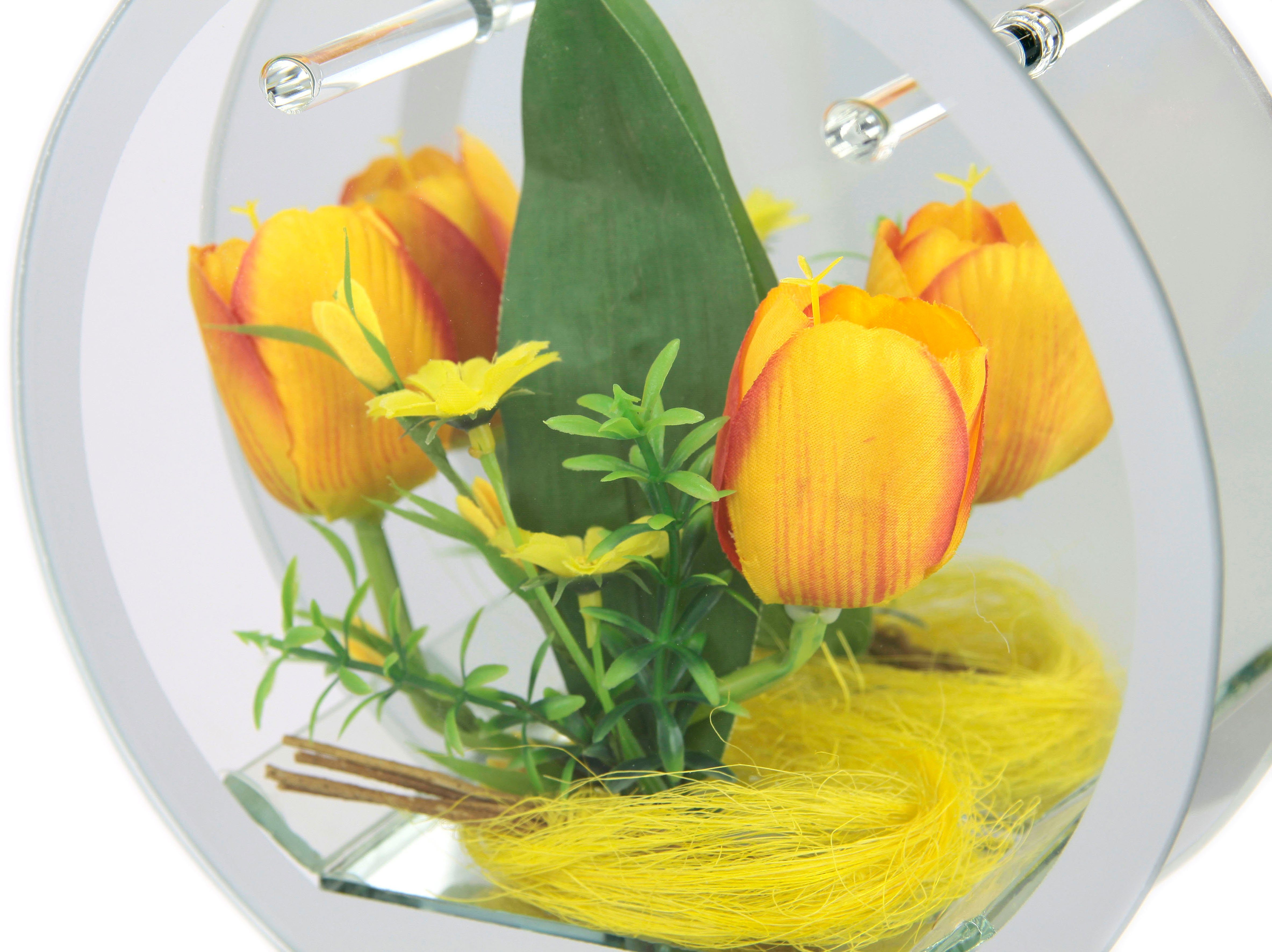 Gänseblümchen LED-Tulpe, LED Hase 3D Dekoobjekt mit Glas I.GE.A. Lichtergirlande Dekoriertes Tulpen