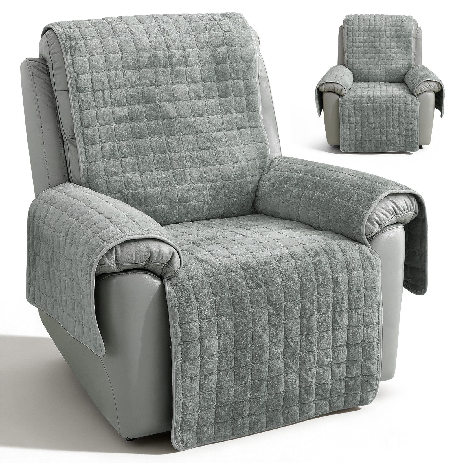 BlingBin Sofaschoner Sofahussen Sofa Armlehnenbezüge Plüsch Sesselschoner Anti-Rutsch, Sofabezug, weich und waschbar, Möbelschutz für Kinder, Hunde & Katzen