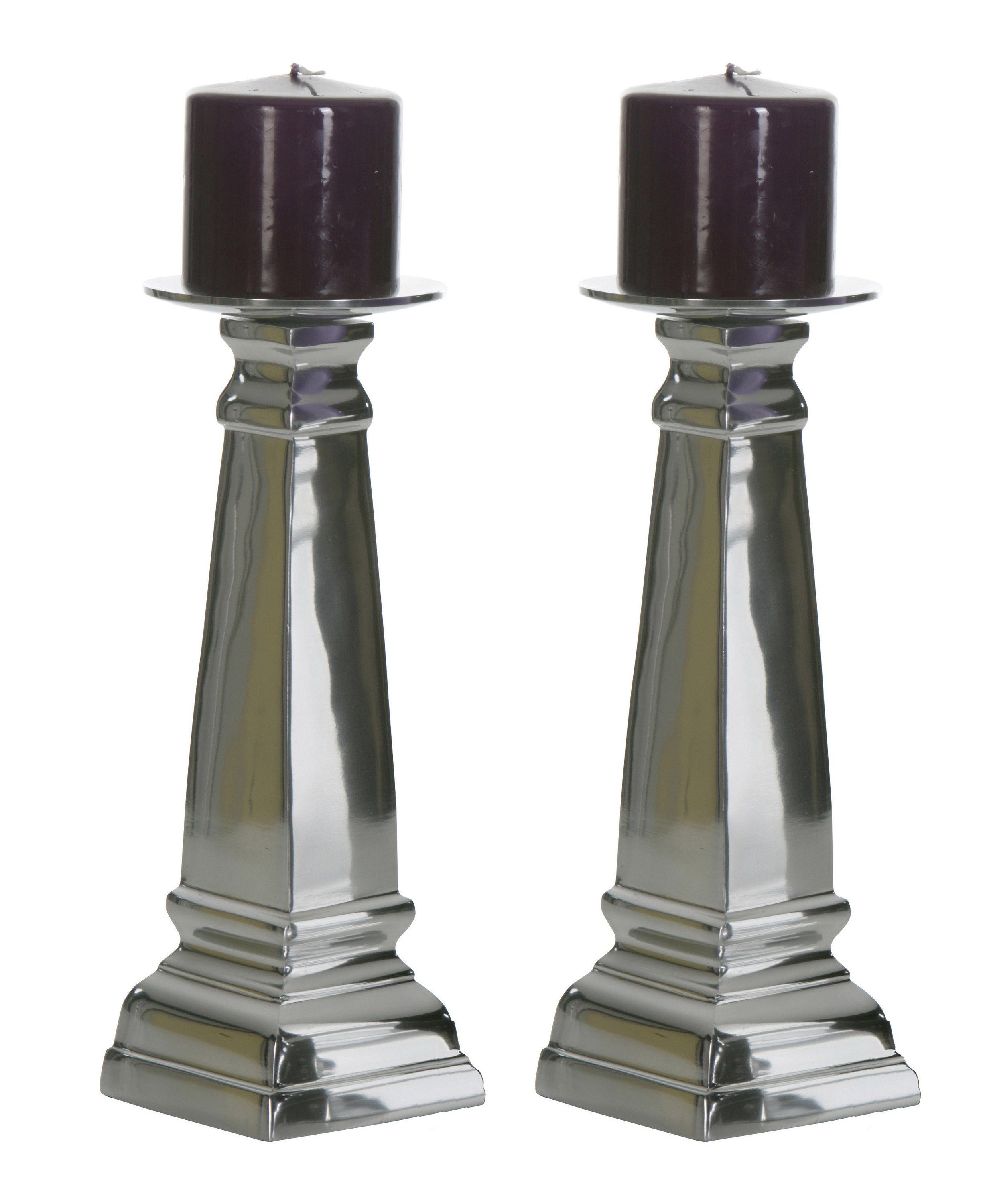 Kerzenleuchter, Kerzenhalter, (2 Kerzenständer Aluminium Tischdeko, 2er ARTRA Hochzeitdekoration St), Teelichthalter, (Größe: und Tischkerzenhalter Set L) \