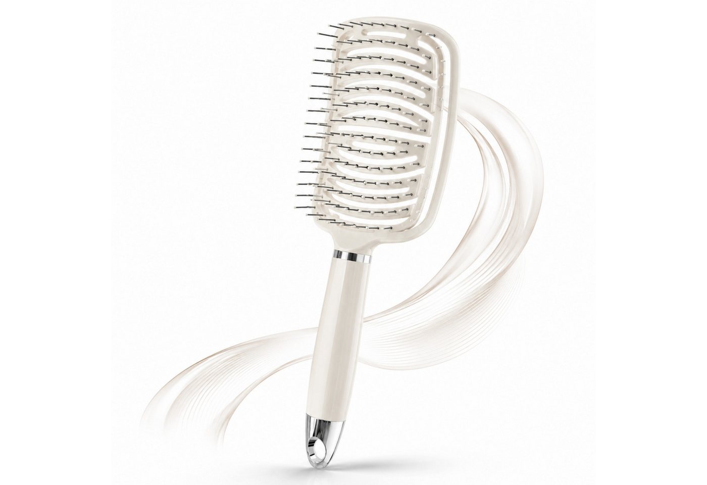 Luckice Haarkamm Skelettbürste Damen, flexible Ventbürste mit Massagepins, (Entwirrbürste für nasses & trockenes Haar, ergonomische Haarbürste zum Föhnen, Geschenk für Frauen, Weihnachten & Geburtstag)