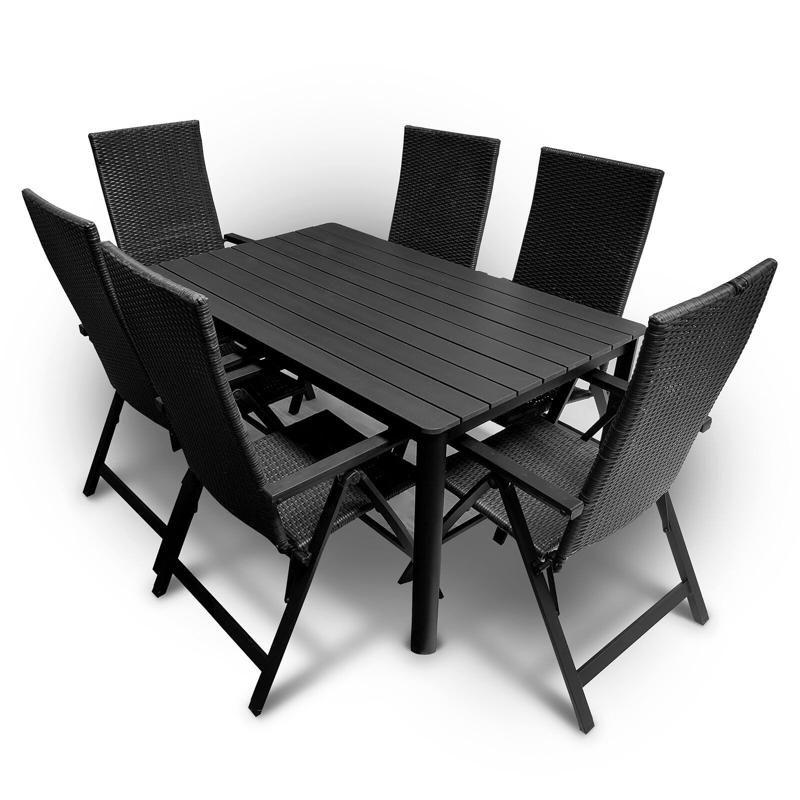 DM-Handel Garten-Essgruppe Gartentisch Esstisch Klappstuhl Grau günstig online kaufen