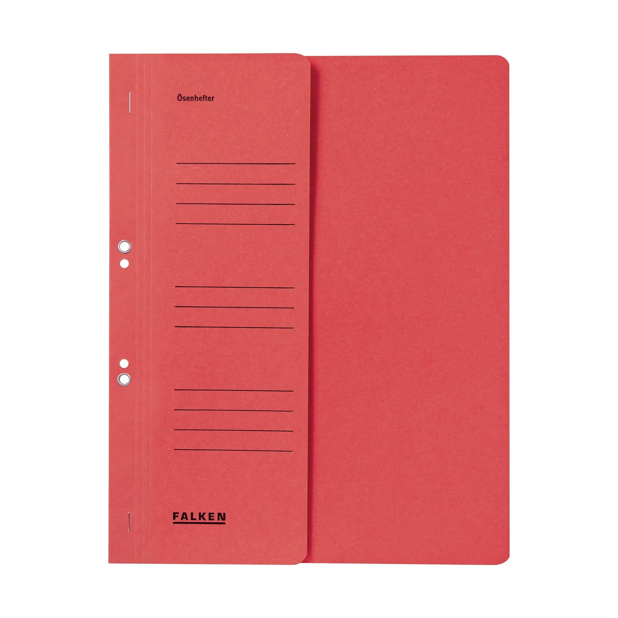 Falken Organisationsmappe 50x Ösenhefter A4 RC-Krt. 1/2 Vorderd., Behörde, Rot, 80003841F, Schnellhefter Ösenhefter Einhakhefter