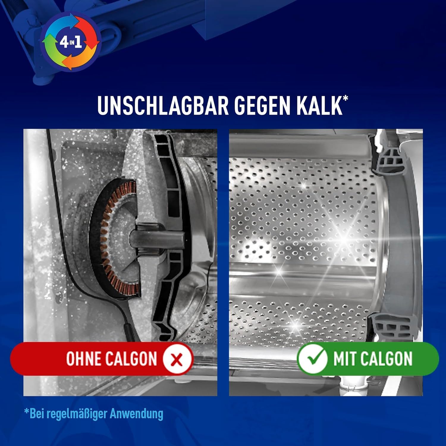 Calgon 4in1 Power Gel (2 x 2,15l) Wasserenthärter (Doppelpack, [2-St. Wirksam gegen Kalk, Schmutz, Gerüche und Korrosion)