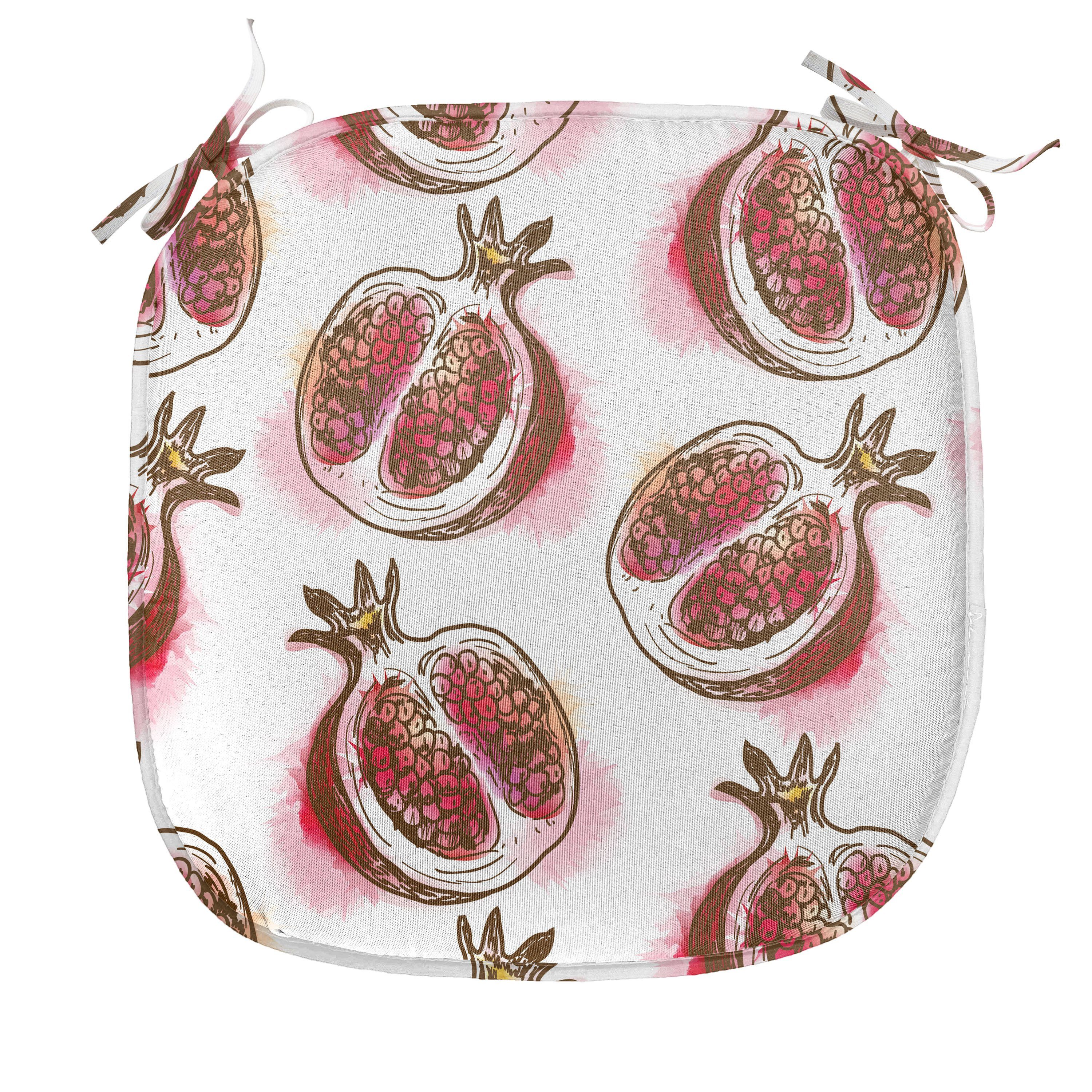Stuhlkissen Dekoratives Granatapfel für wasserfestes Riemen Kissen Abakuhaus Blühender Küchensitze, Früchte mit