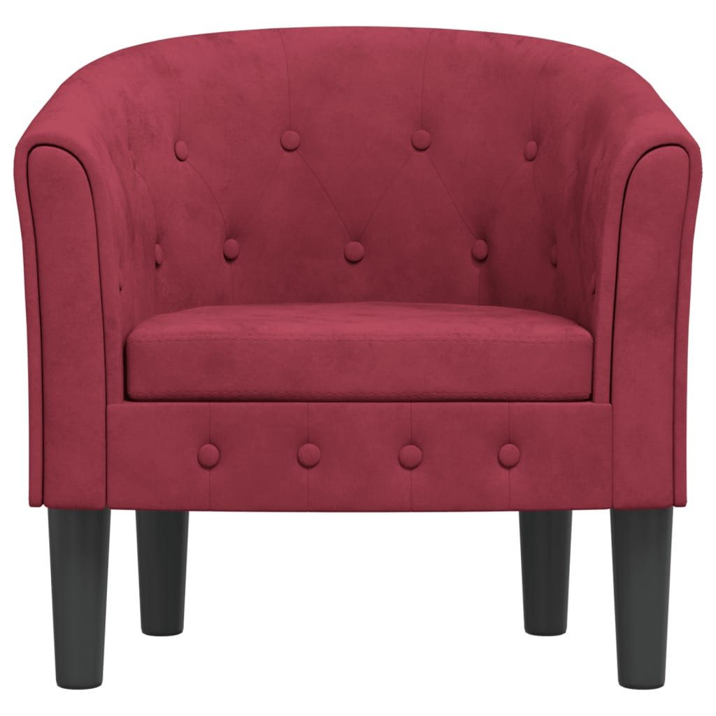 furnicato Cocktailsessel Moderner Clubsessel 70 x 56 x 68 cm in Weinrot mit Samtbezug und (1-St)