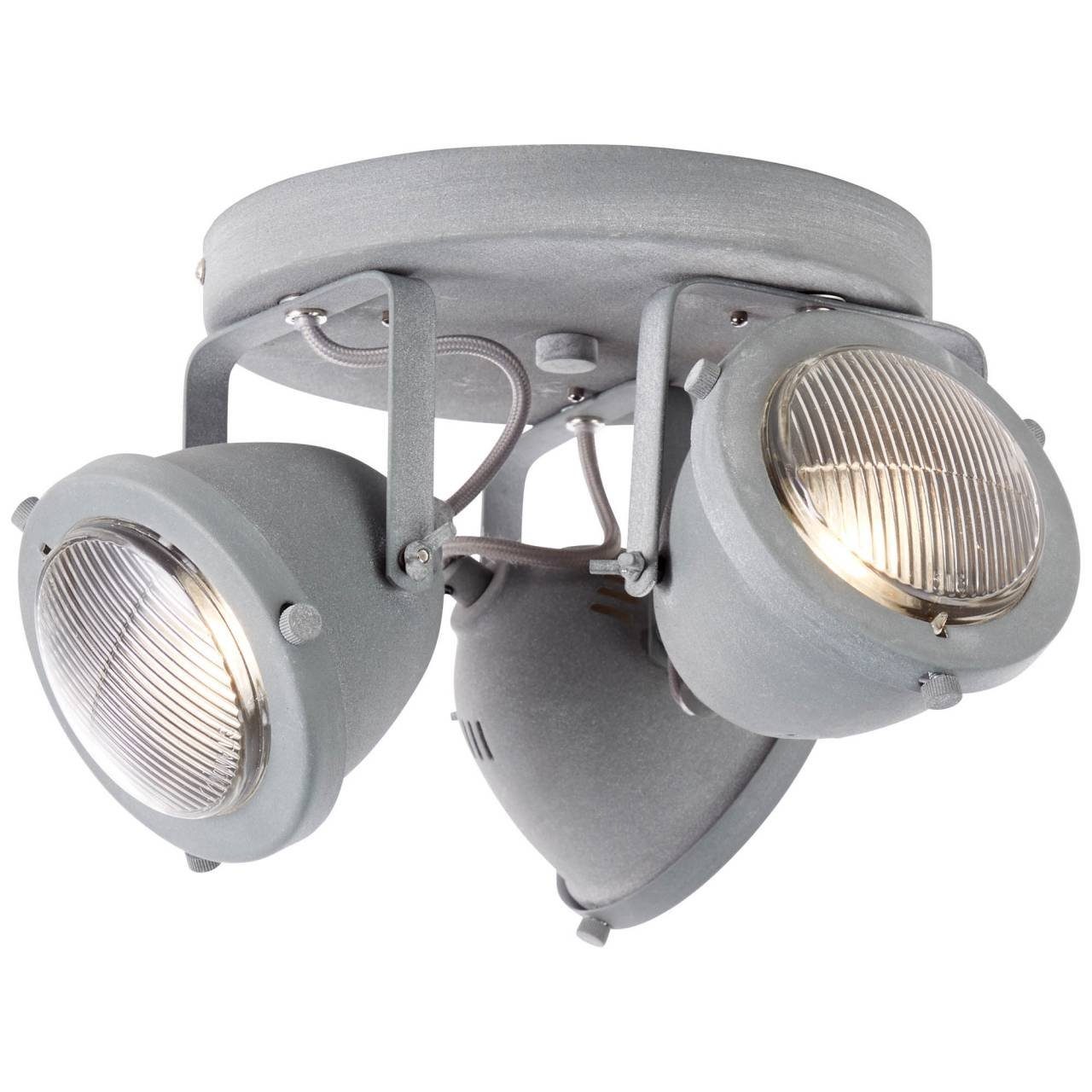 Carmen, 5W 3000K, Lampe Deckenleuchte LED Brilliant Carmen 3flg grau LED-PAR51, GU10, Spotrondell 3x Beton