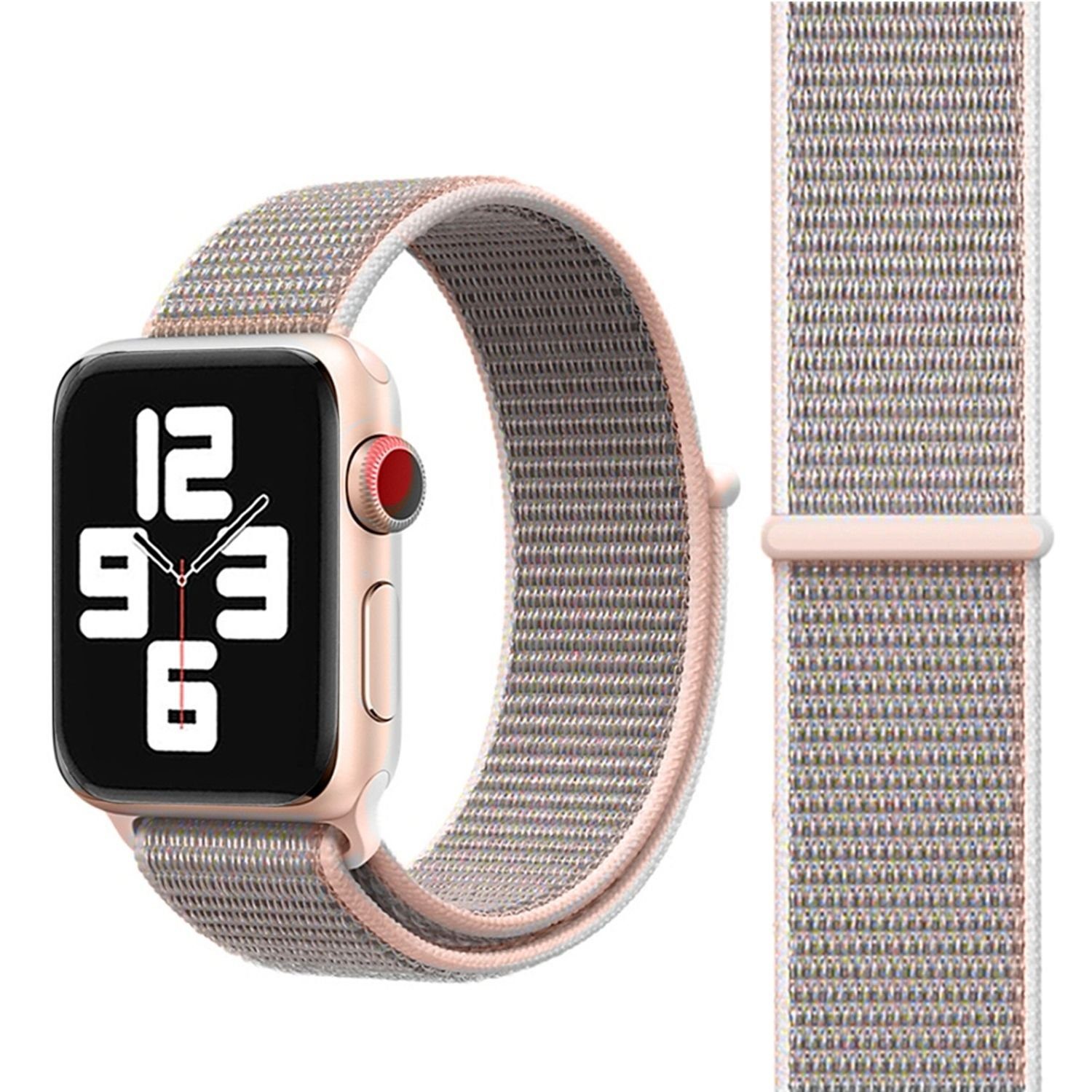 König Design Smartwatch-Armband 38 40 mm 41 Hell / mm, Loop Nylon / mm Band Grau Arm Sport Armband