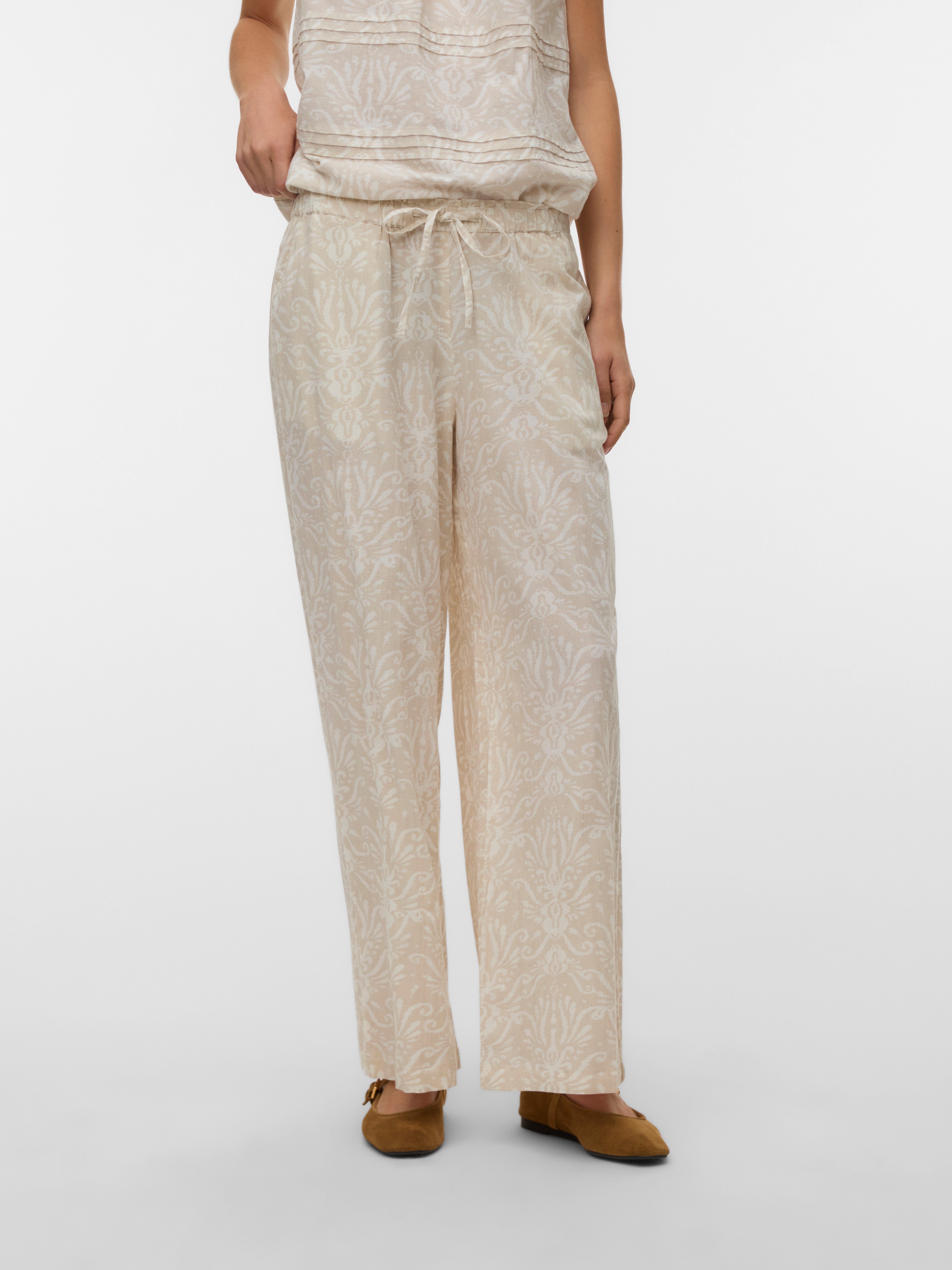 Vero Moda Schlupfhose VMDICTHE NW WIDE TIE PANT WVN GA Baumwolle, oversize