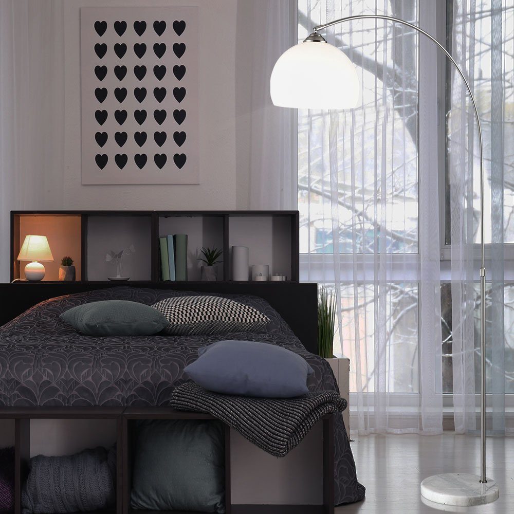 GLOBO LIGHTING Stehlampe, Leuchtmittel nicht inklusive, Bogenleuchte Stehleuchte mit Marmorsockel