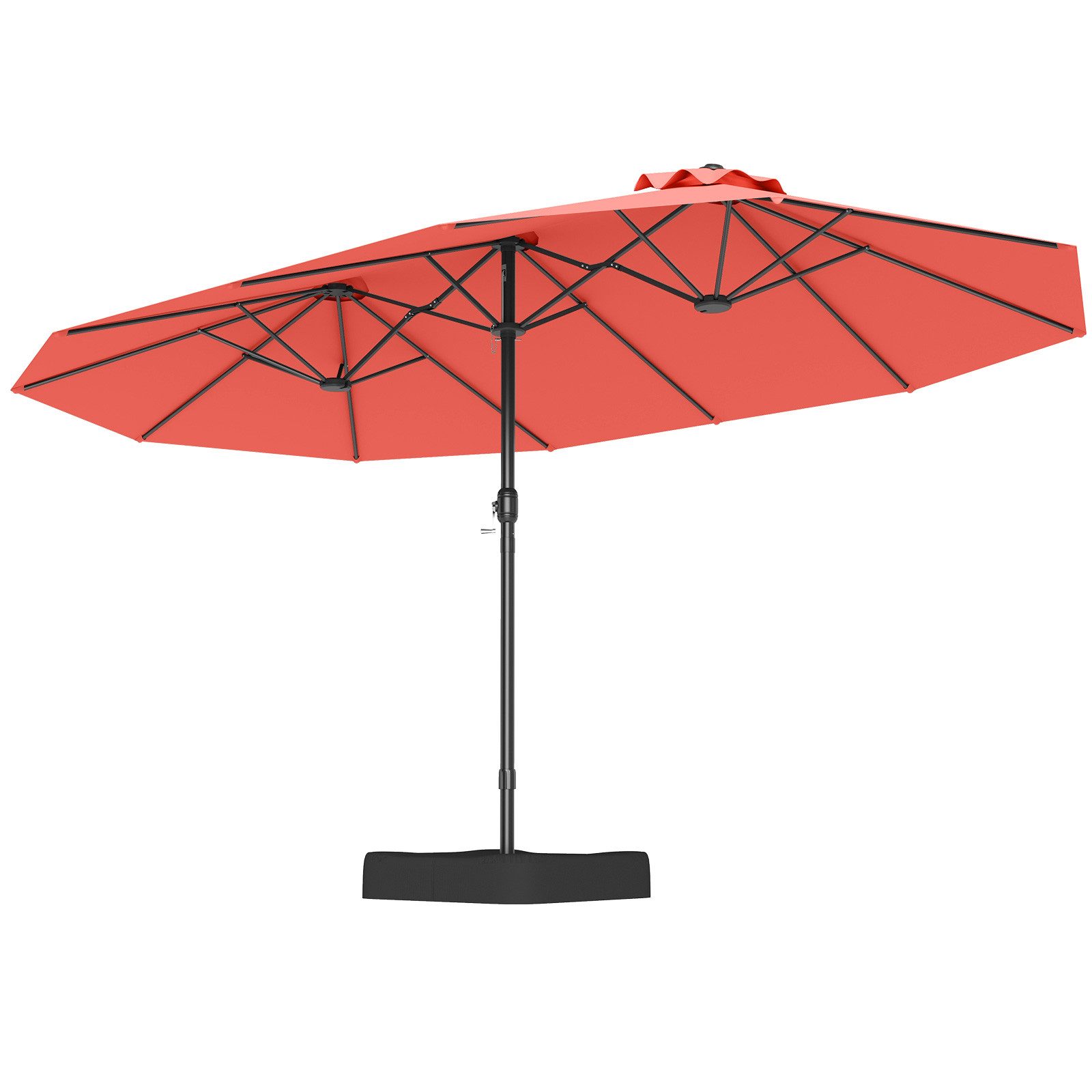 COSTWAY Sonnenschirm, LxB: 470x285 cm, Marktschirm mit Ständer, Kurbel, für Garten, Terrasse