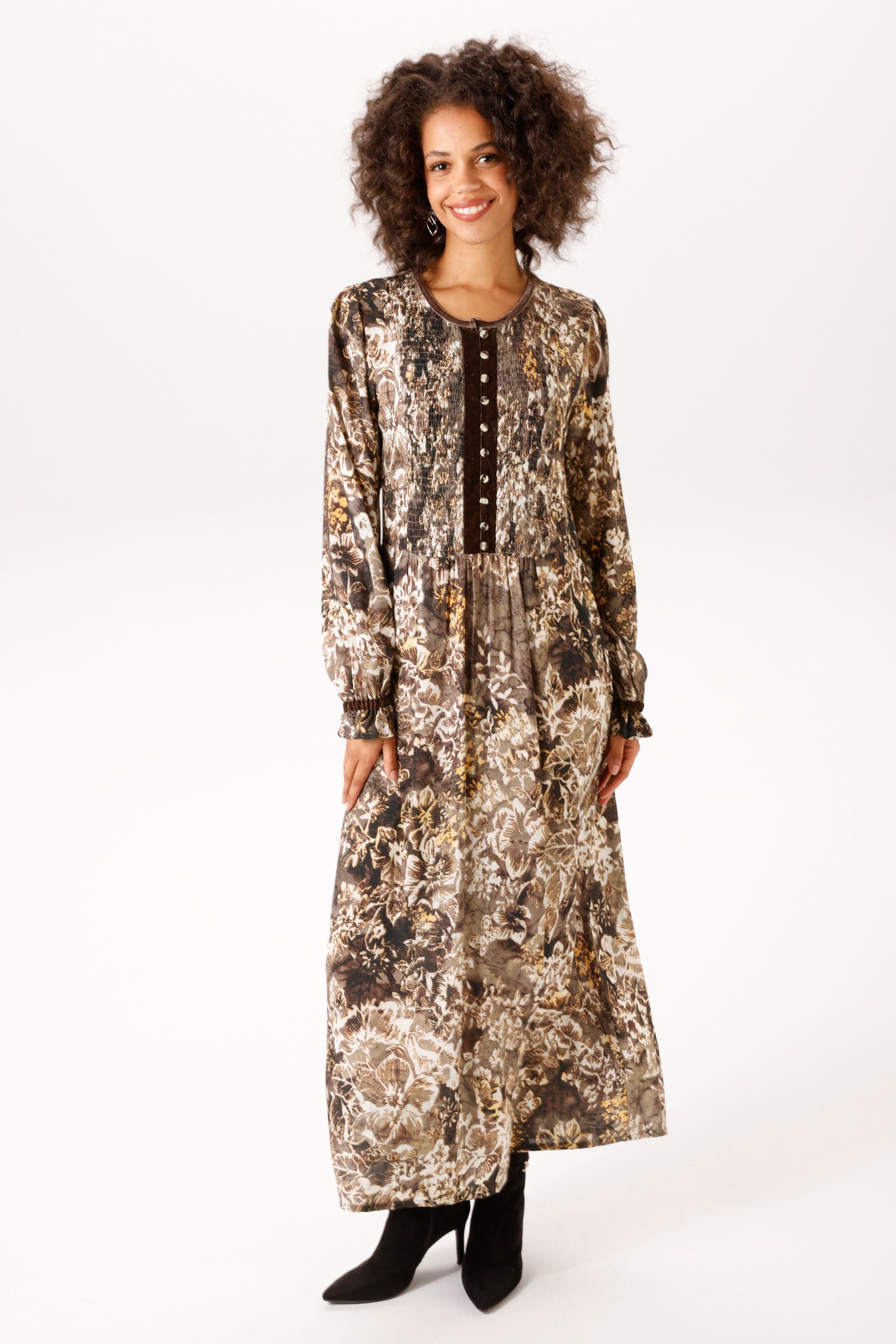 Aniston CASUAL Maxikleid mit farbharmonischen Blumendruck - NEUE KOLLEKTION