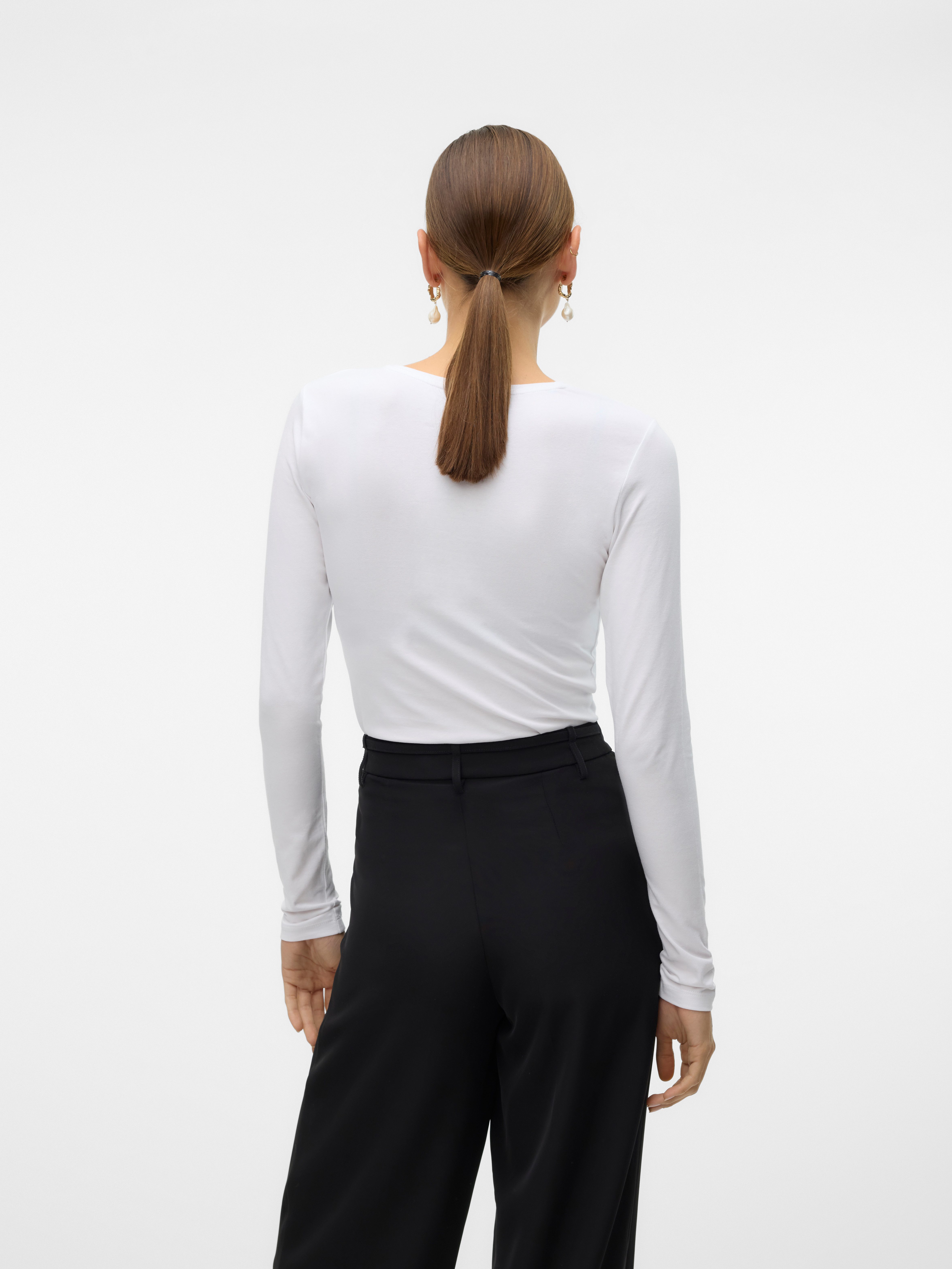 Vero Moda Langarmshirt VMLULU LS O-NECK TOP JRS GA NOOS Baumwollmischung, slim fit
