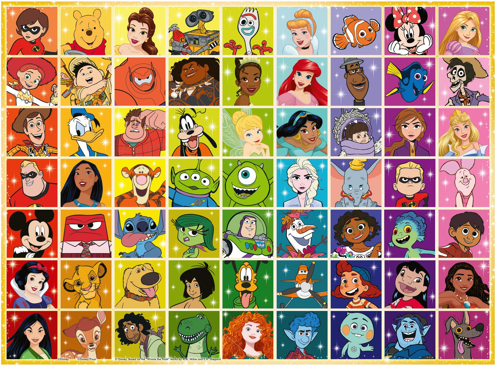 Ravensburger Puzzle Disney Classics, Disneys bunte Farbenwelt, 100 Puzzleteile, Made in Germany