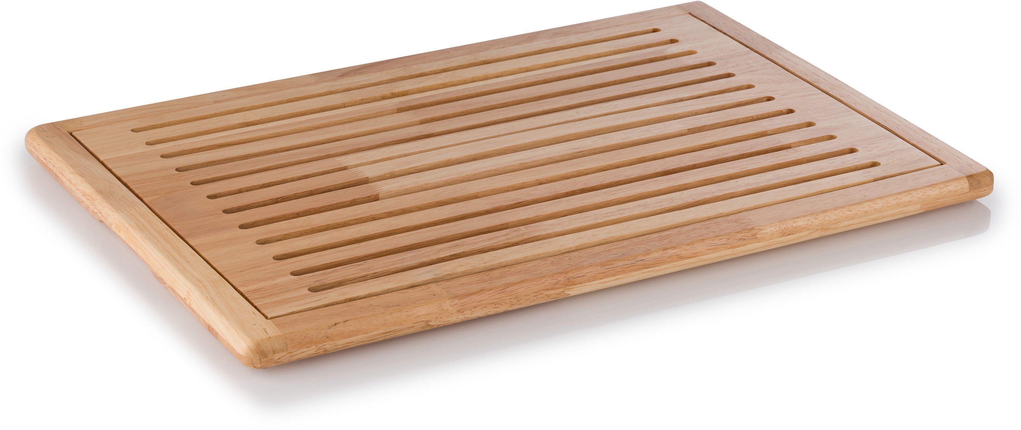 APS Brotschneidebrett Rubber Wood, Holzwerkstoff, (1-St), mit Krümelfach, naturbelassen