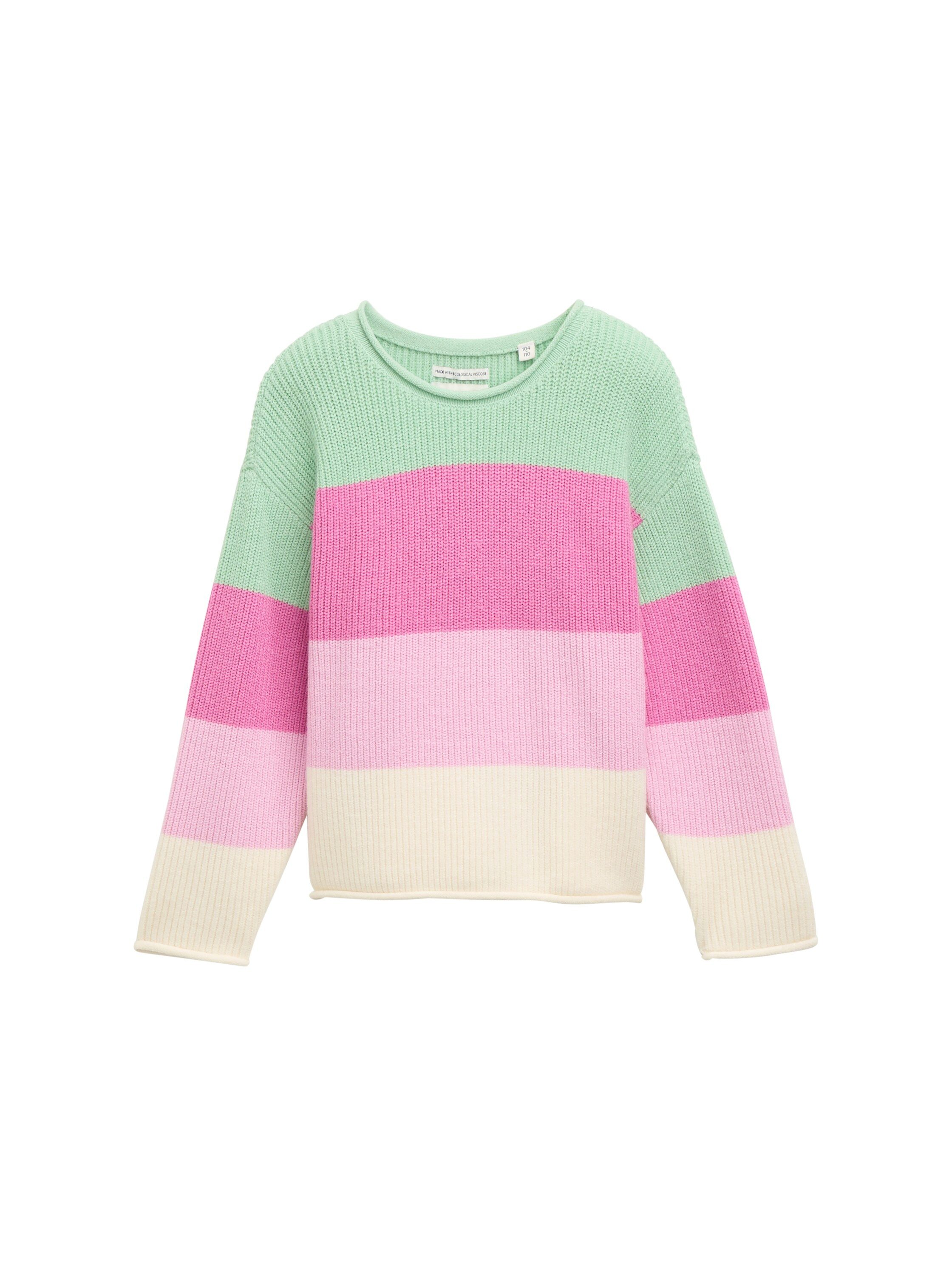 TOM TAILOR Jacquardpullover mit Streifen Muster
