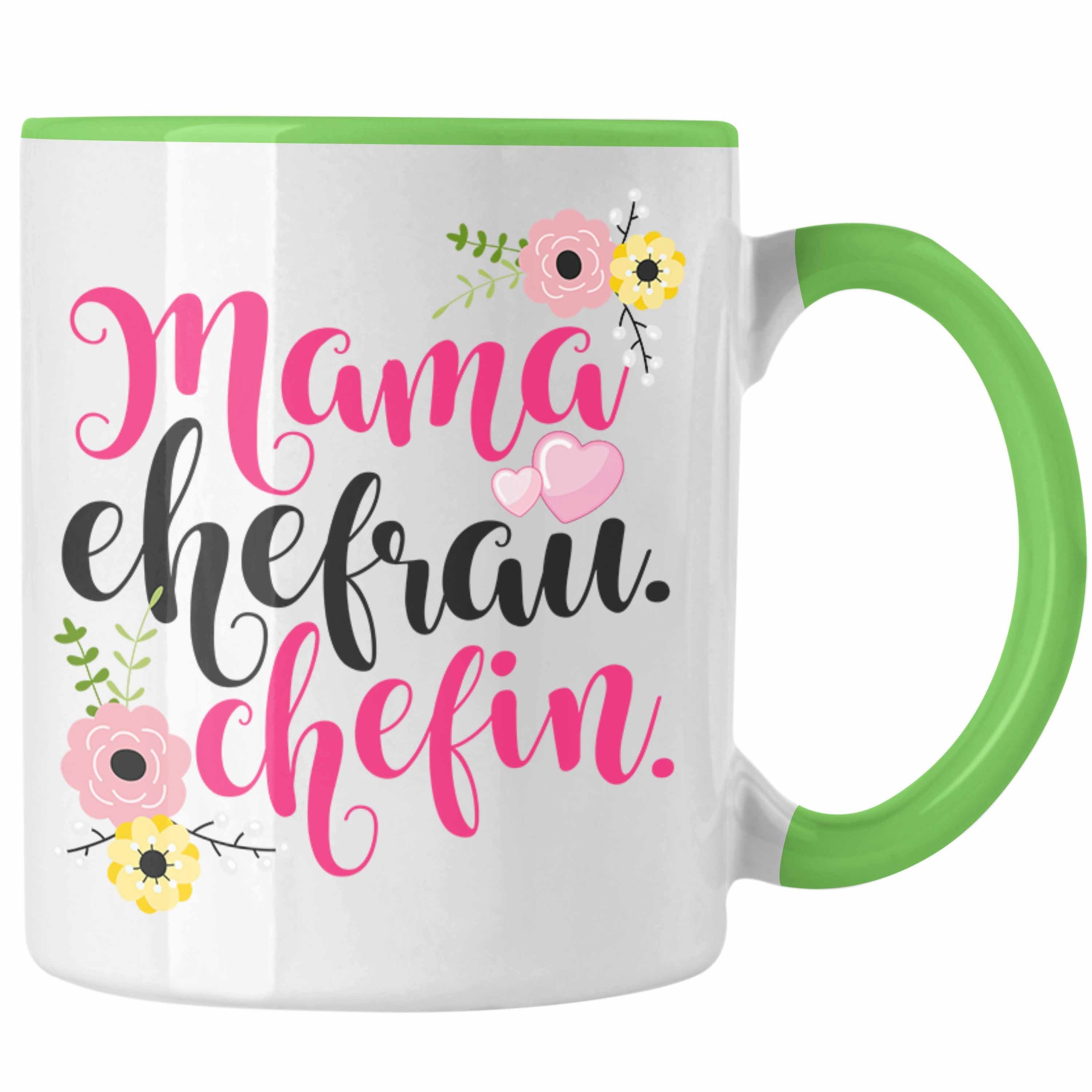 Trendation Tasse Trendation - Mama Ehefrau Chefin Tasse Geschenk Beste Mutter Frau Chefin Geburtstag Muttertag Grün