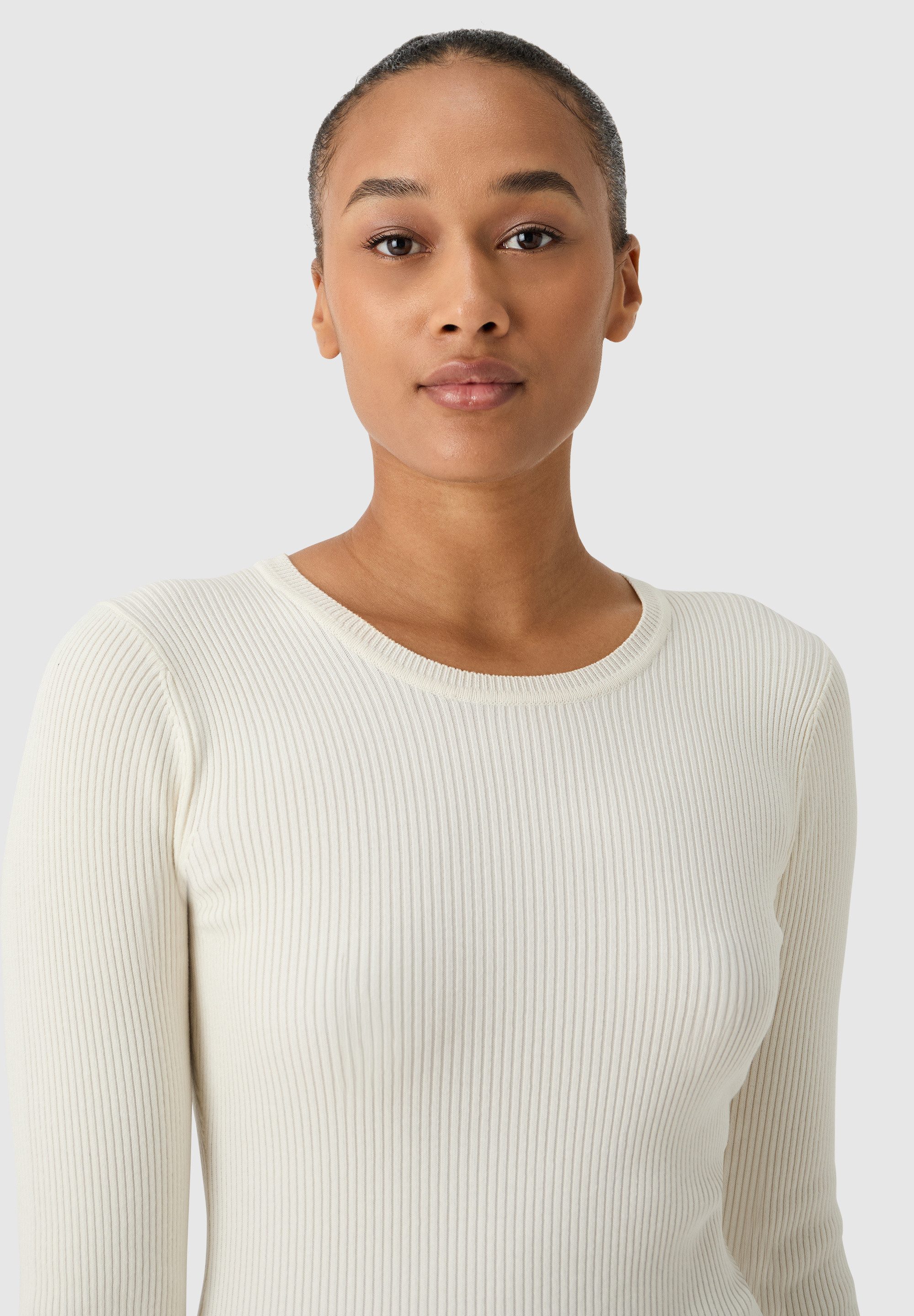 Les Lunes Langarmshirt Evii Rundhals, normale Länge, schlanke Passform, mittelschwerer Strick