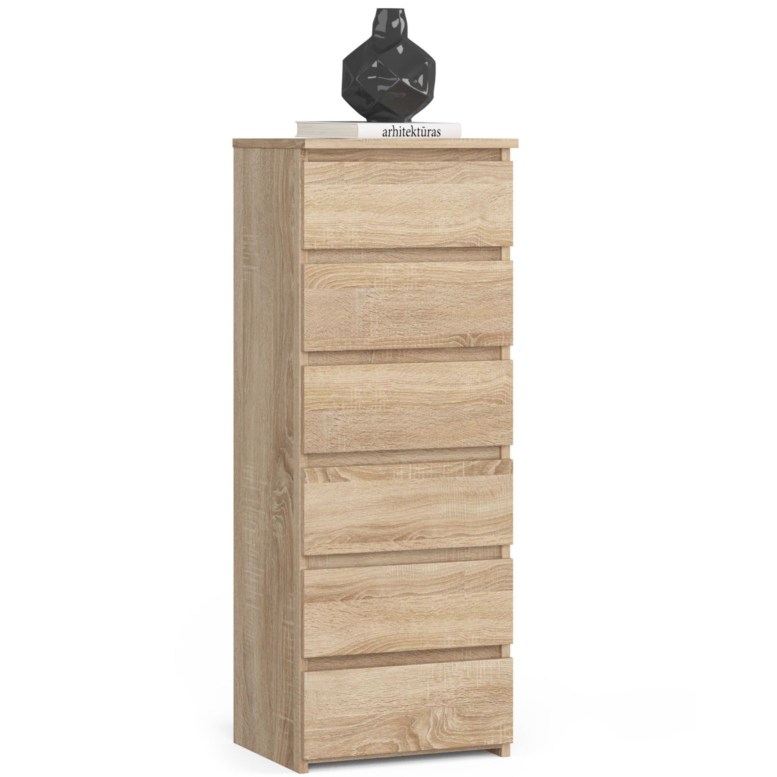 Raumhirsch Furniture Kommode mit 6 Schubladen 40 cm breit Holz Schrank, (viele Farbvarianten - Maße: 109 x 40 x 35 cm) - Hochwertig & stabil