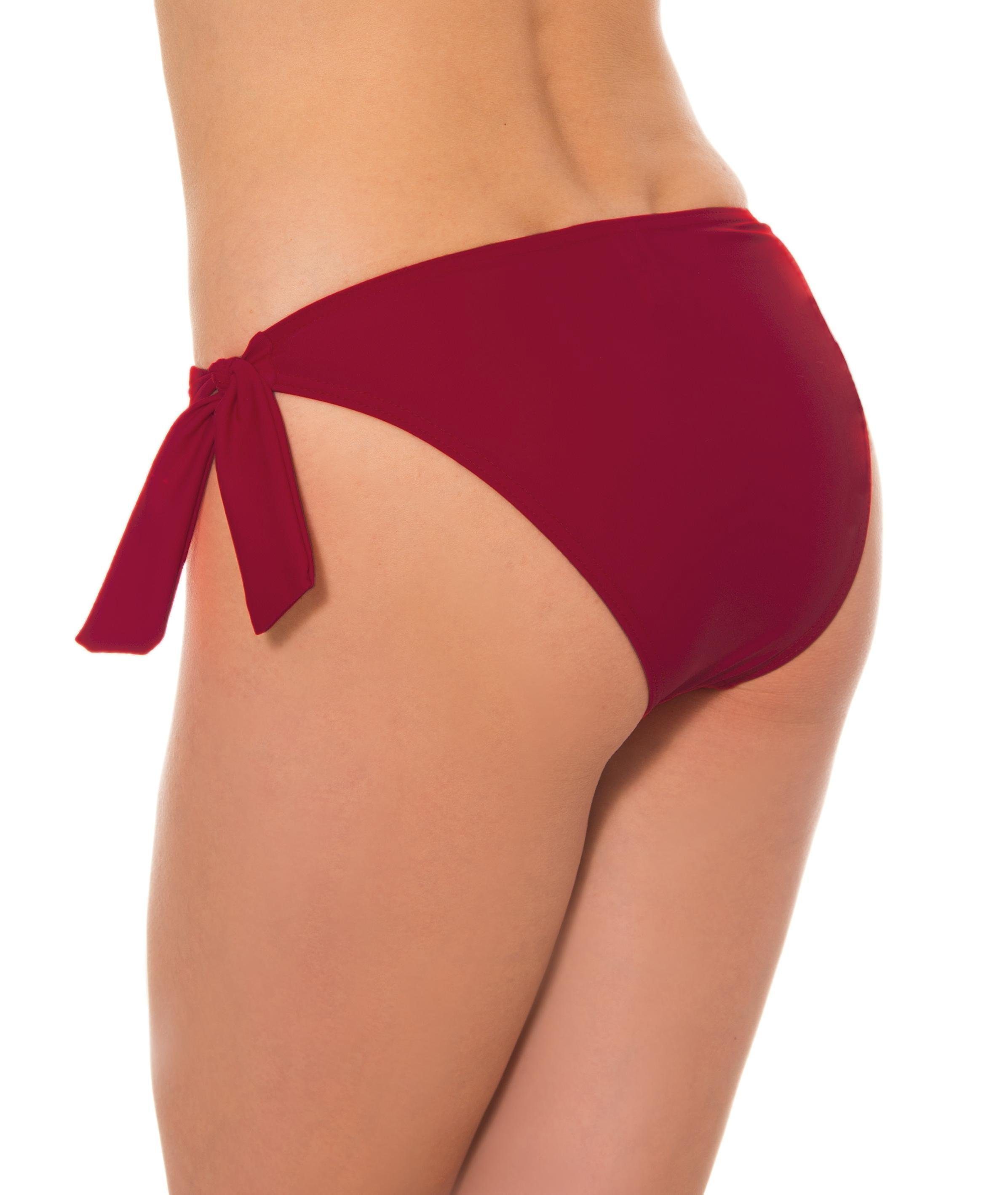 Aquarti Bikini-Hose Damen Bikinihose seitlich zum Binden Hüftslip in schönen Unifarben