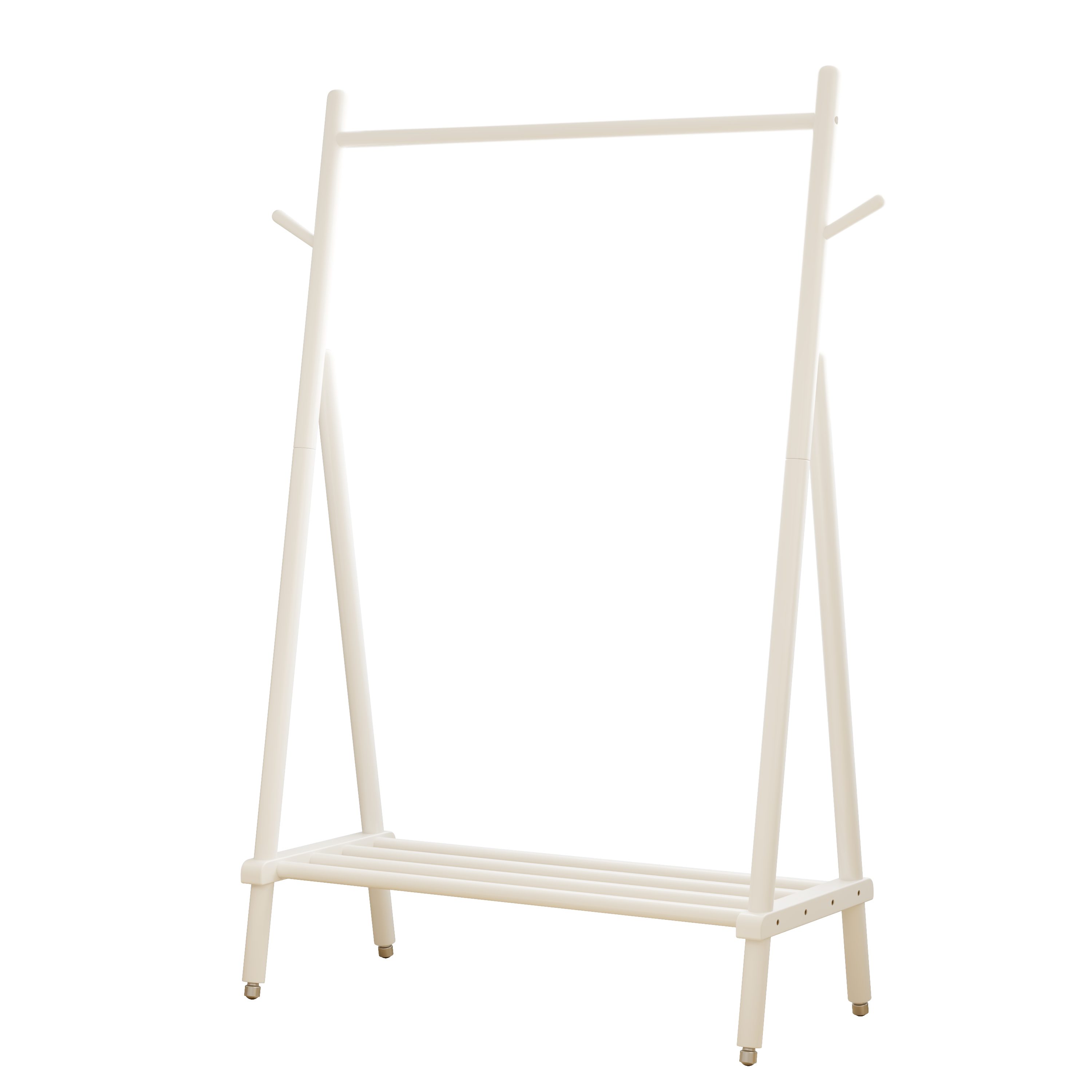 AQIMUELE Kleiderständer aus Massivholz, mit Ablage und Haken, einfach zu montieren, (1 St), stabil und tragbar, 100 x 46 x 155cm