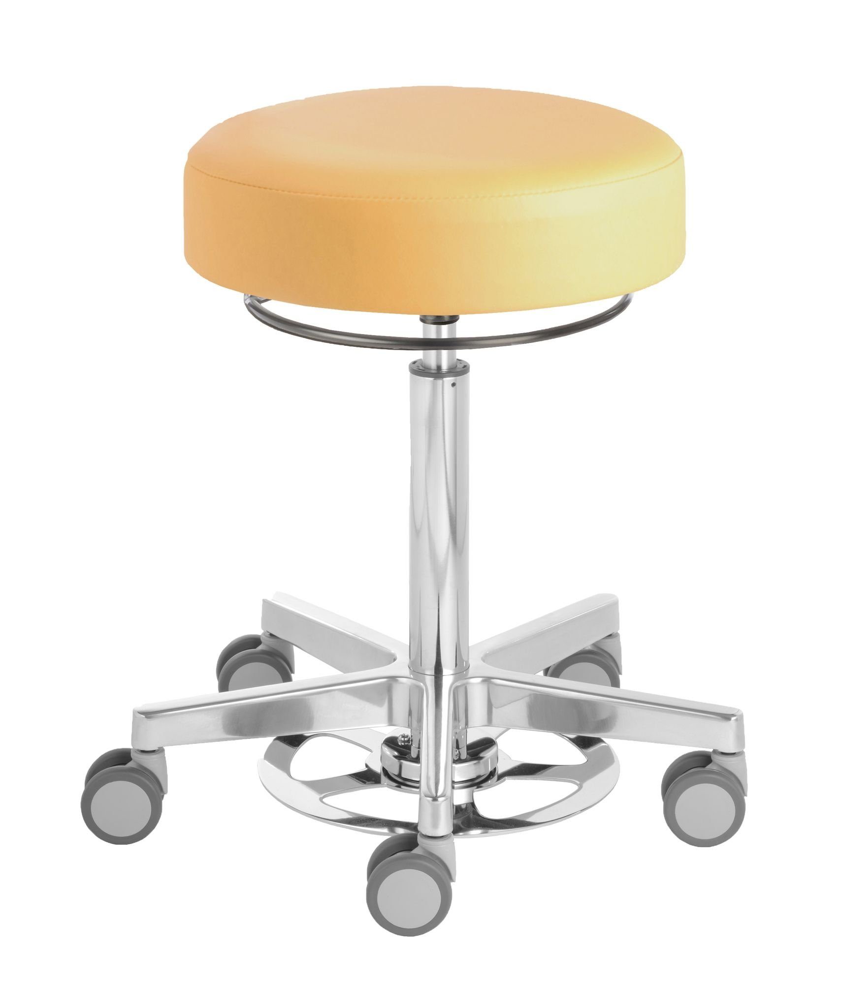 Prova Nova Arbeitshocker Rollhocker Puffi® Le Mans 4391, Sitzhöhe ca. 53 - 73 cm,(Hände frei)