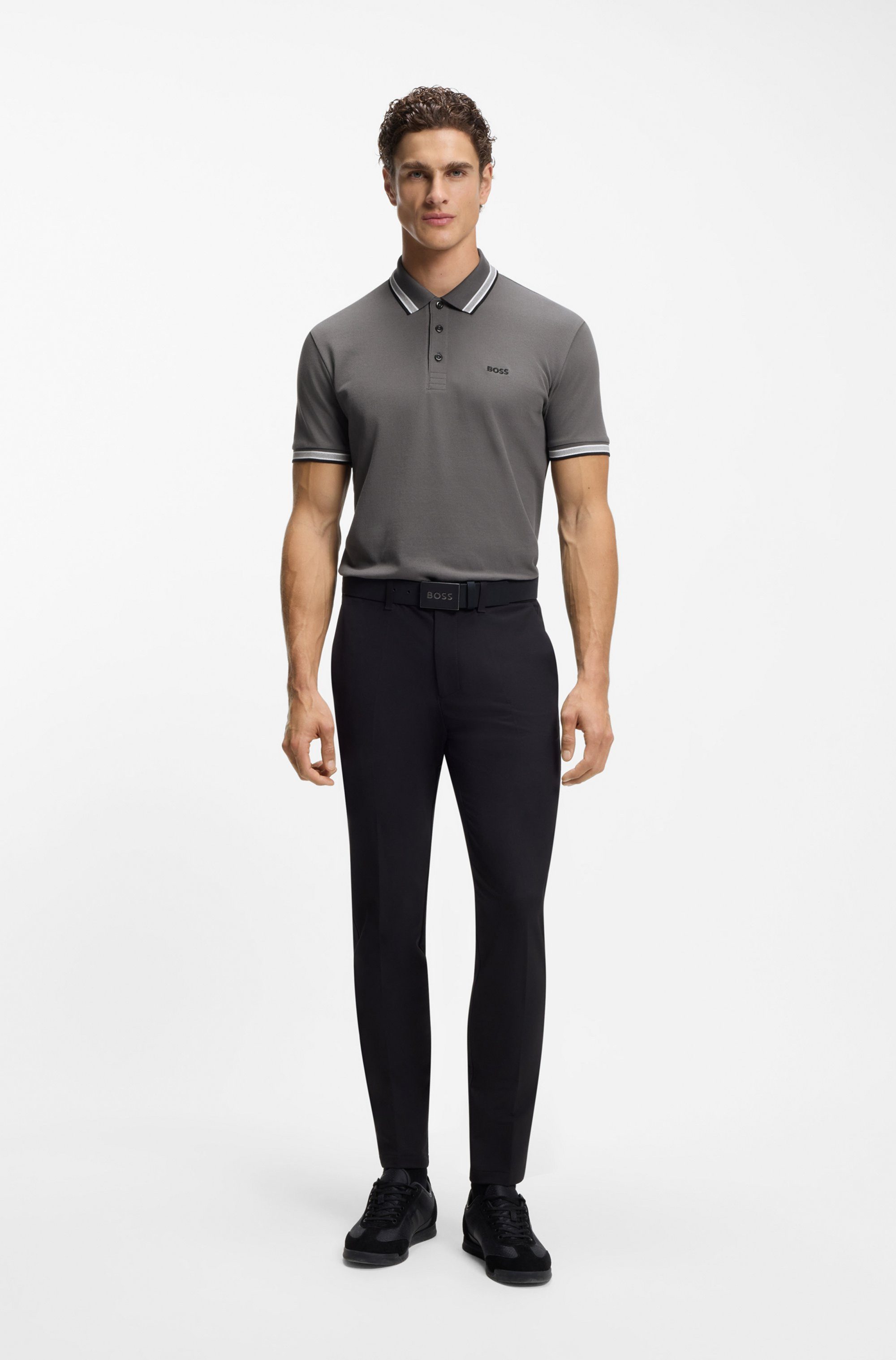BOSS GREEN Poloshirt Paddy Regular Fit atmungsaktive Piqué-Webstruktur, Flachstrickkragen, gerader Schnitt – Bild 3 von 5