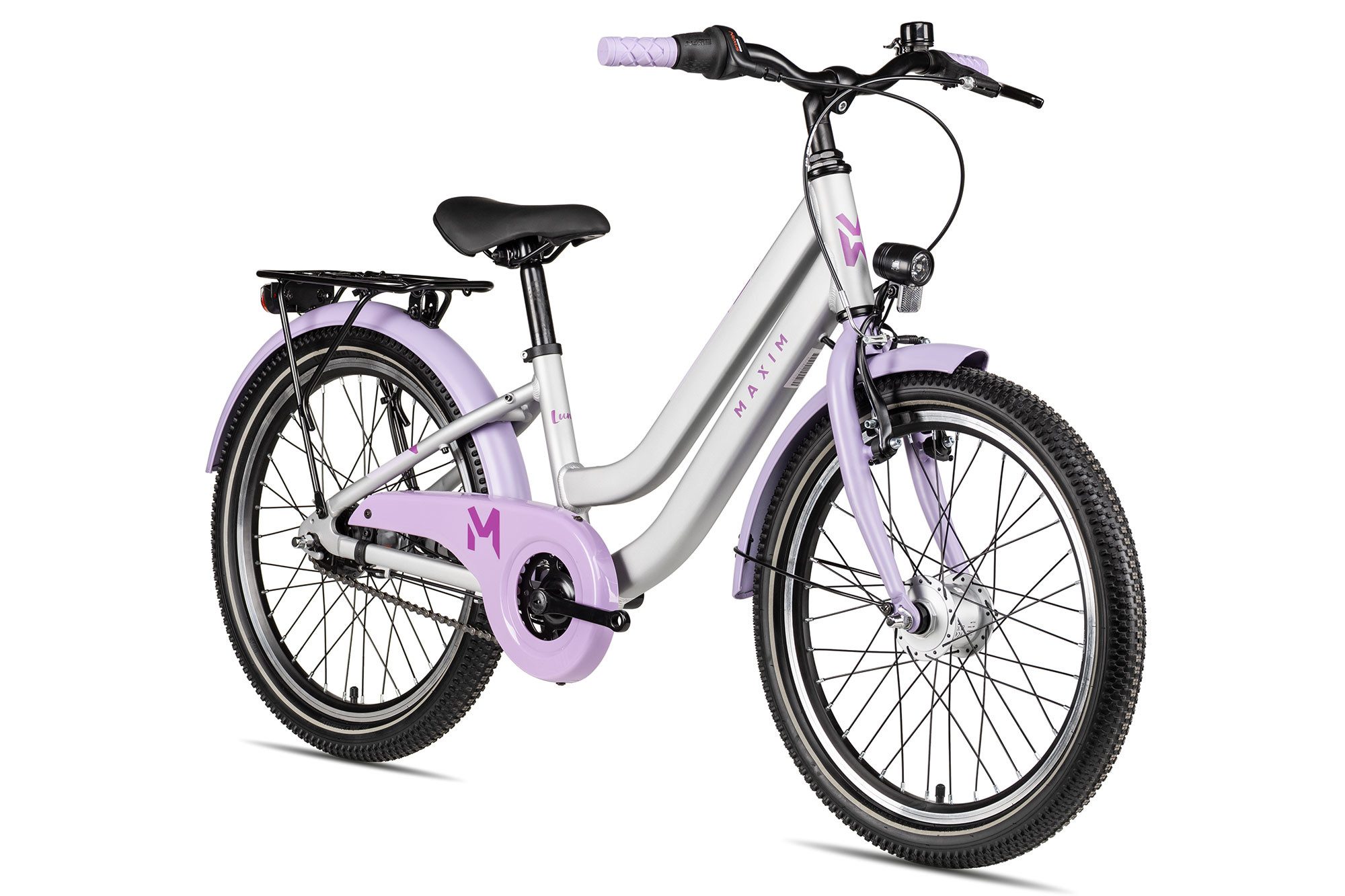 Maxim Kinderfahrrad Maxim Luna 20-7 Nexus, 7 Gang Shimano Nexus SG-C3000-7C Schaltwerk, Nabenschaltung Rücktritt, leichter Aluminiumrahmen violett/rosa