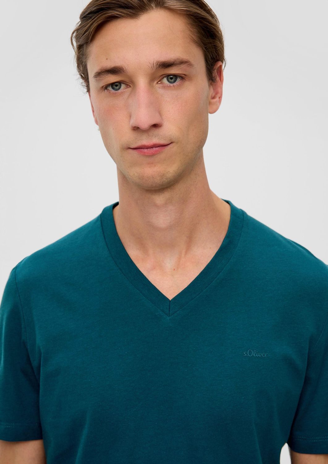 s.Oliver T-Shirt T-Shirt V-Ausschnitt, kurzarm, Baumwolle, einfarbig günstig online kaufen