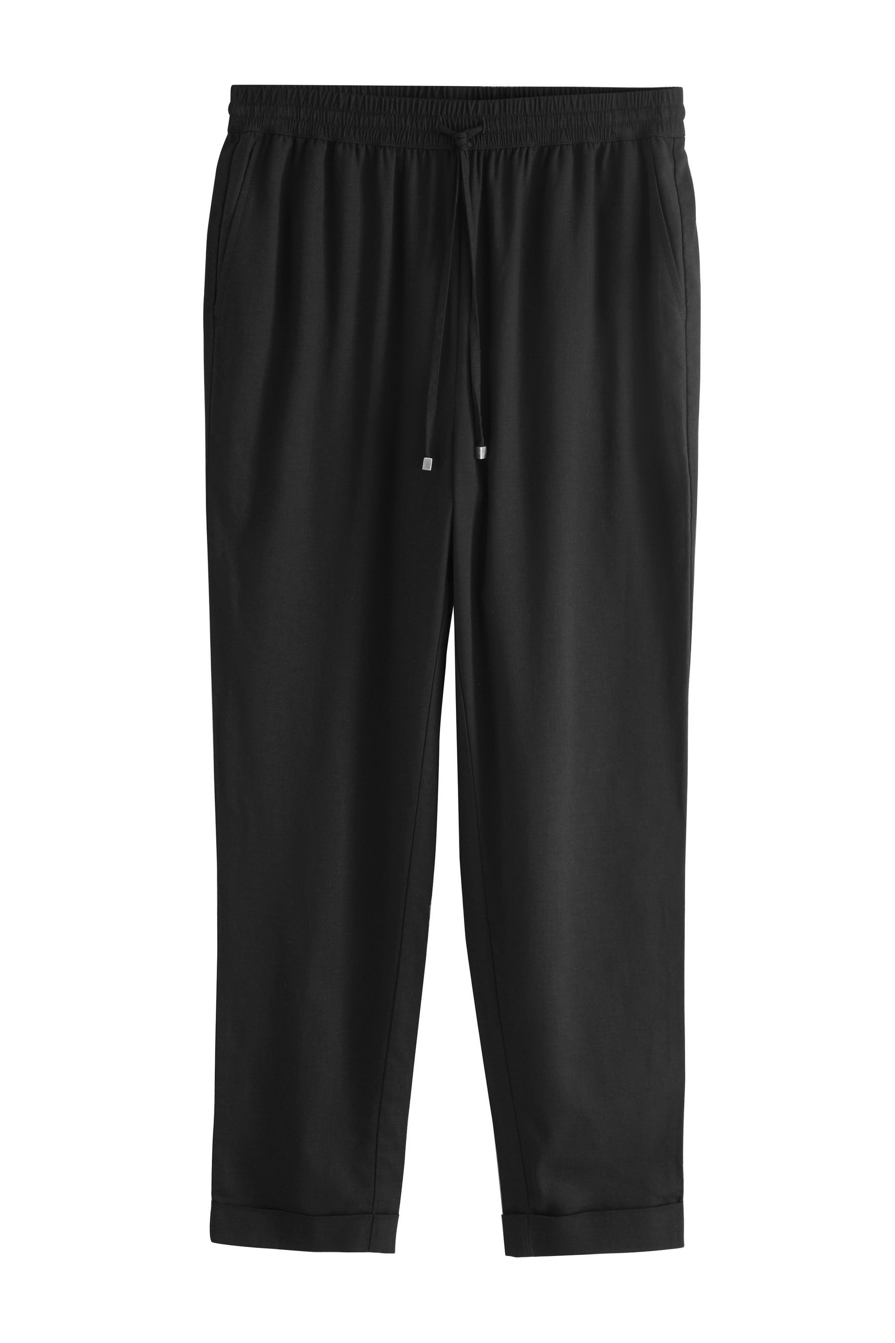 Leinenhose Schlupfhose mit konischem Beinschnitt, Kurzgröße