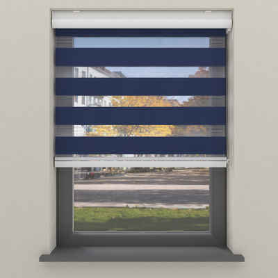 Doppelrollo 40x175, Lichtdurchlässig, Blau, Cocoon Home, Klemmfix oder Bohren, Feuchtigkeitsbeständig