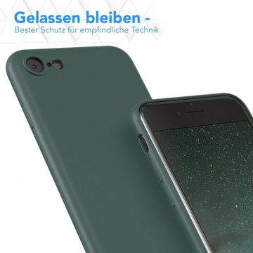 EAZY CASE Handyhülle TPU Hülle für Apple iPhone SE 2022/2020 iPhone 8/7 4,7 Zoll, Silikon Schutzhülle mit Kameraschutz kratzfest bumper Grün / Nachtgrün